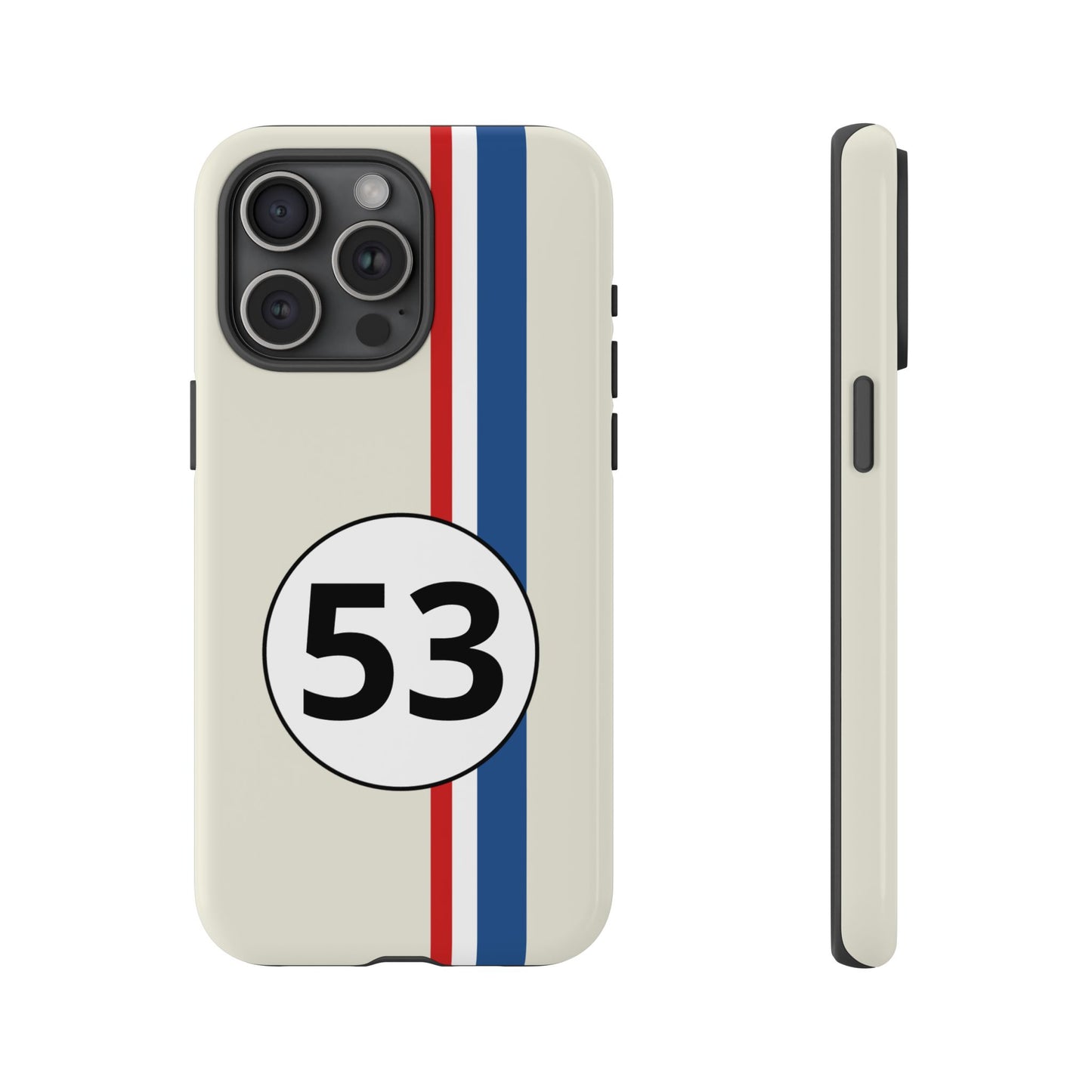 Racing Stripe Personalised Number Tough Phone Case for Apple iPhone, Samsung Galaxy and Google Pixel.