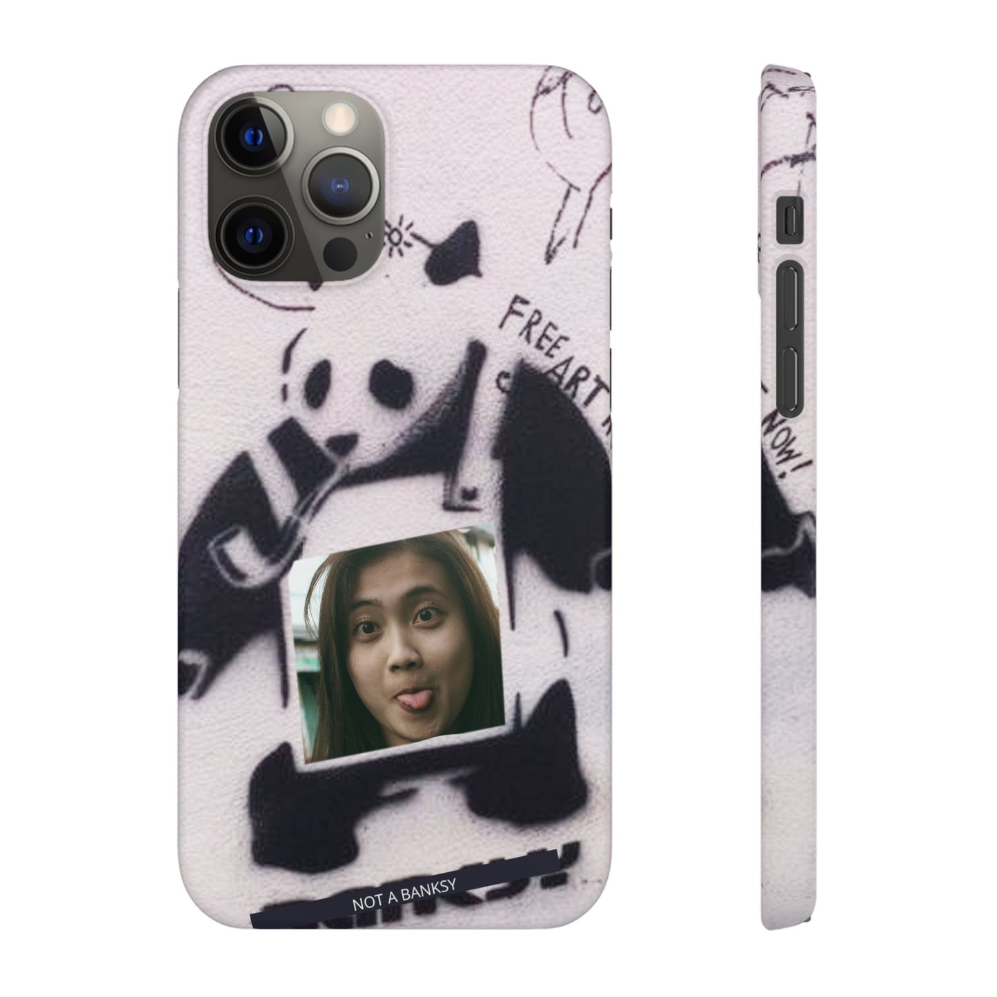 Single Image Personalised Panda Stencil Slim Phone Case for Apple iPhone, Samsung Galaxy and Google Pixel.