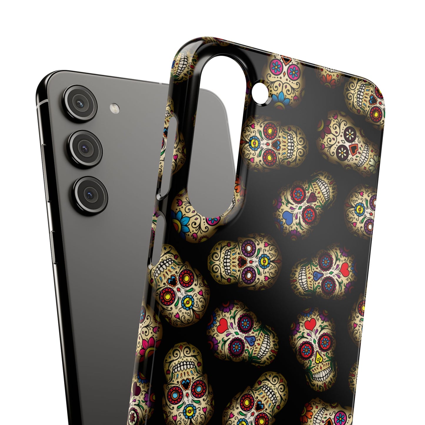 Sugar Skull — Day of the Dead Floral Slim Case for Apple iPhone, Samsung Galaxy and Google Pixel.