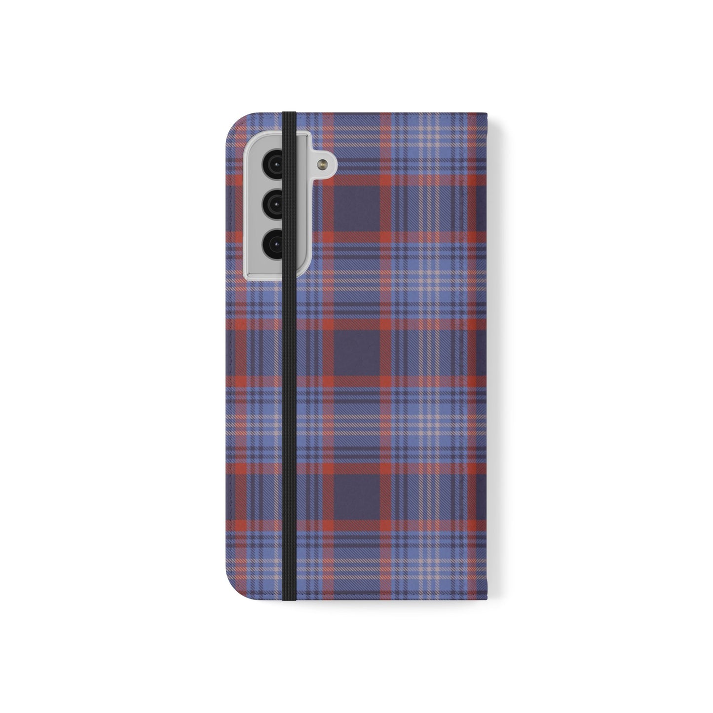 Tartan Flip Phone Case — Red & Purple Plaid Wallet Cover