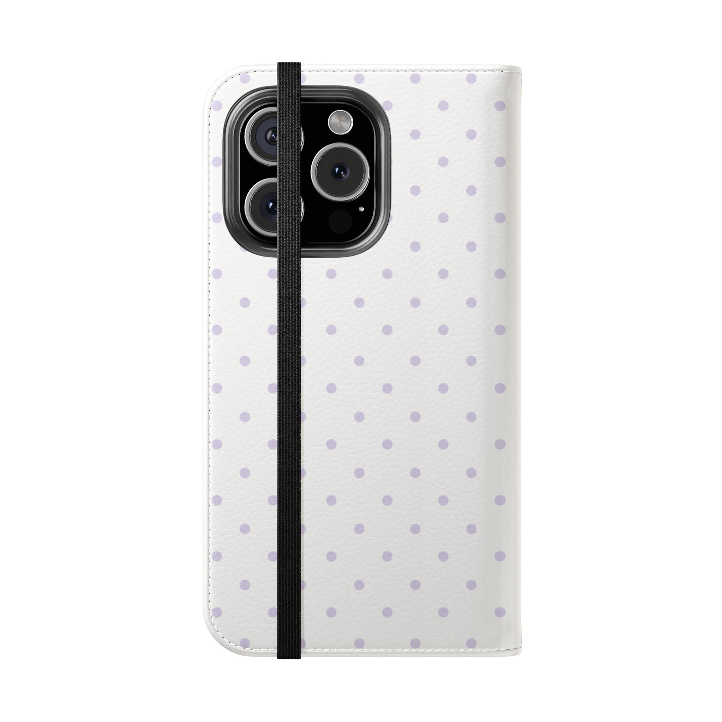 Polka Dot Flip Phone Case — White and Violet Polka Dot Wallet Cover