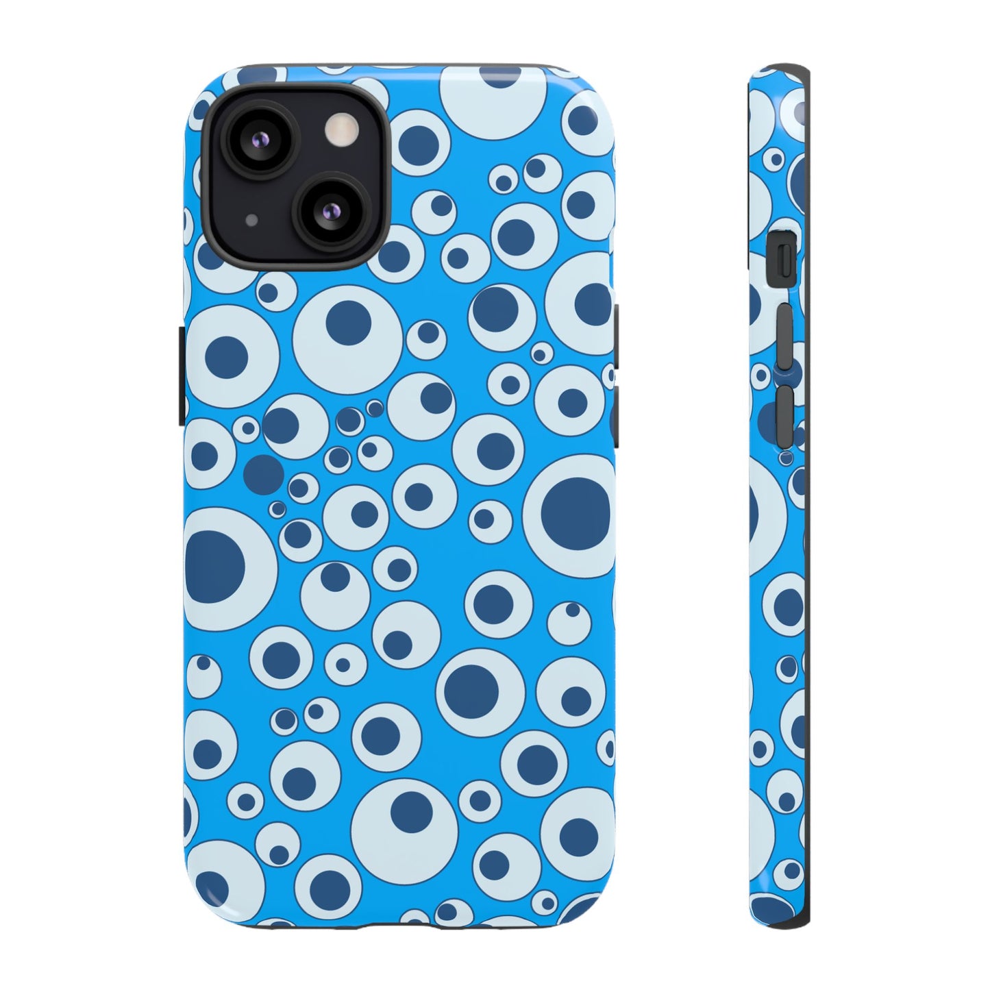 Blue Bubble Pattern Tough Phone Case — Retro Pop Circles Design