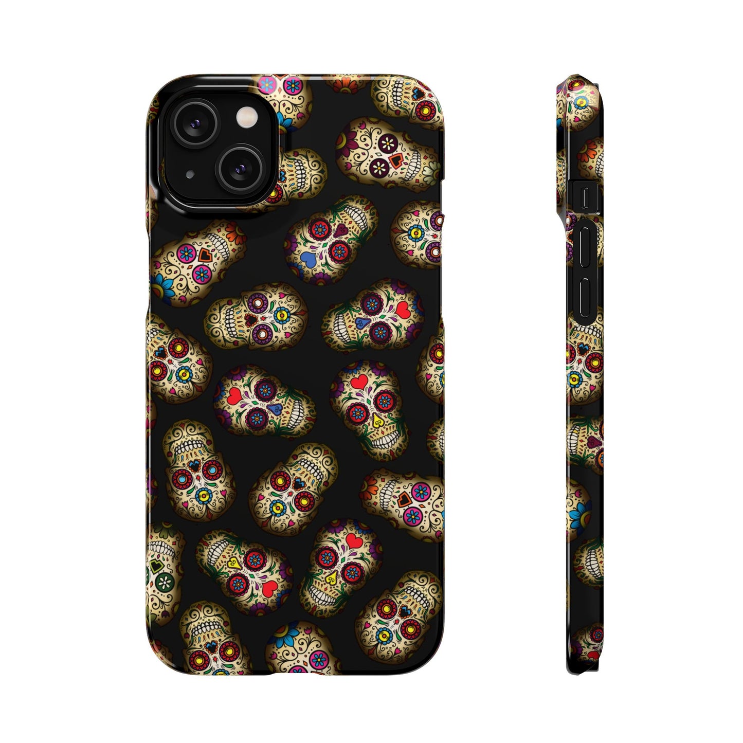 Sugar Skull — Day of the Dead Floral Slim Case for Apple iPhone, Samsung Galaxy and Google Pixel.