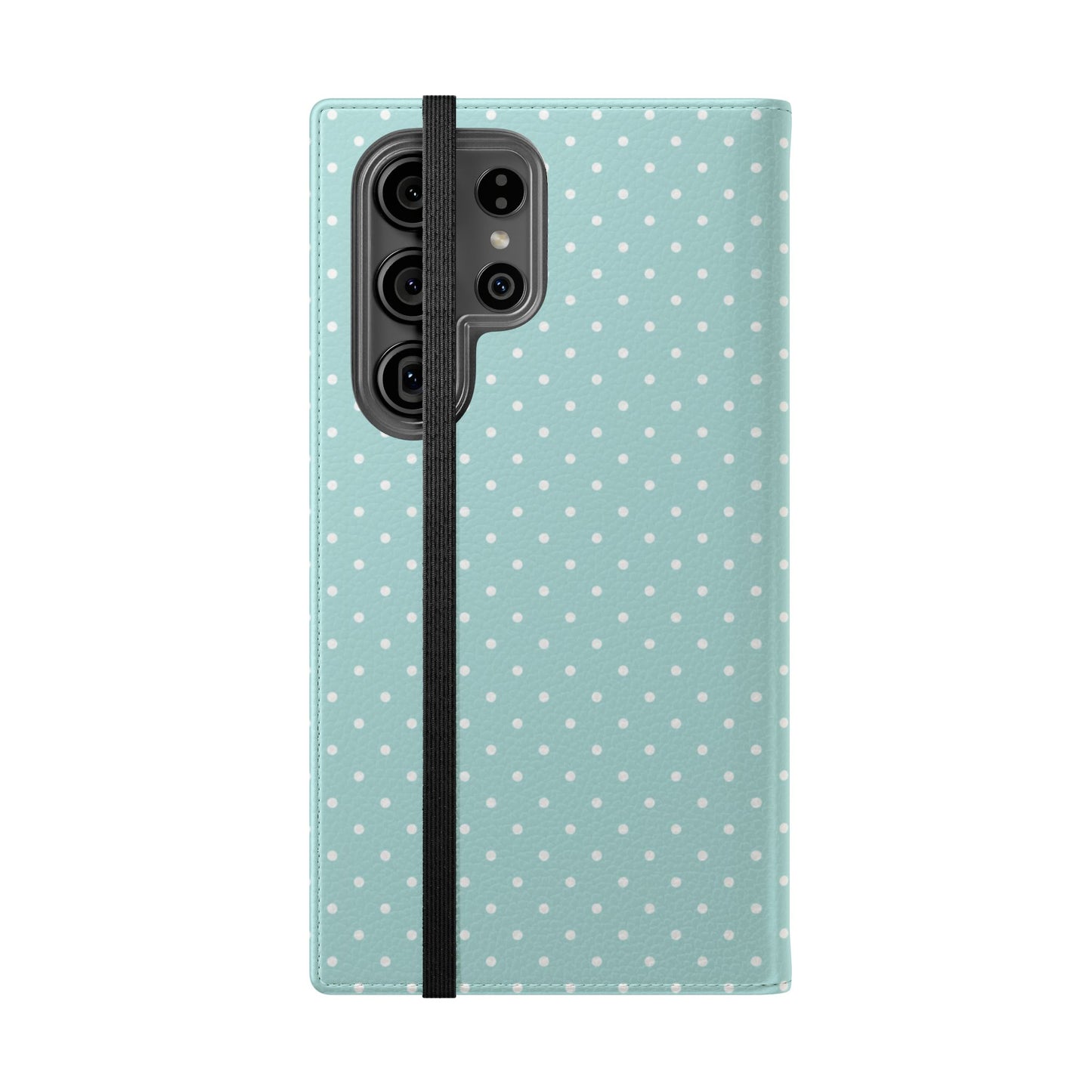 Polka Dot Flip Phone Case — Pastel Blue Polka Dot Wallet Cover