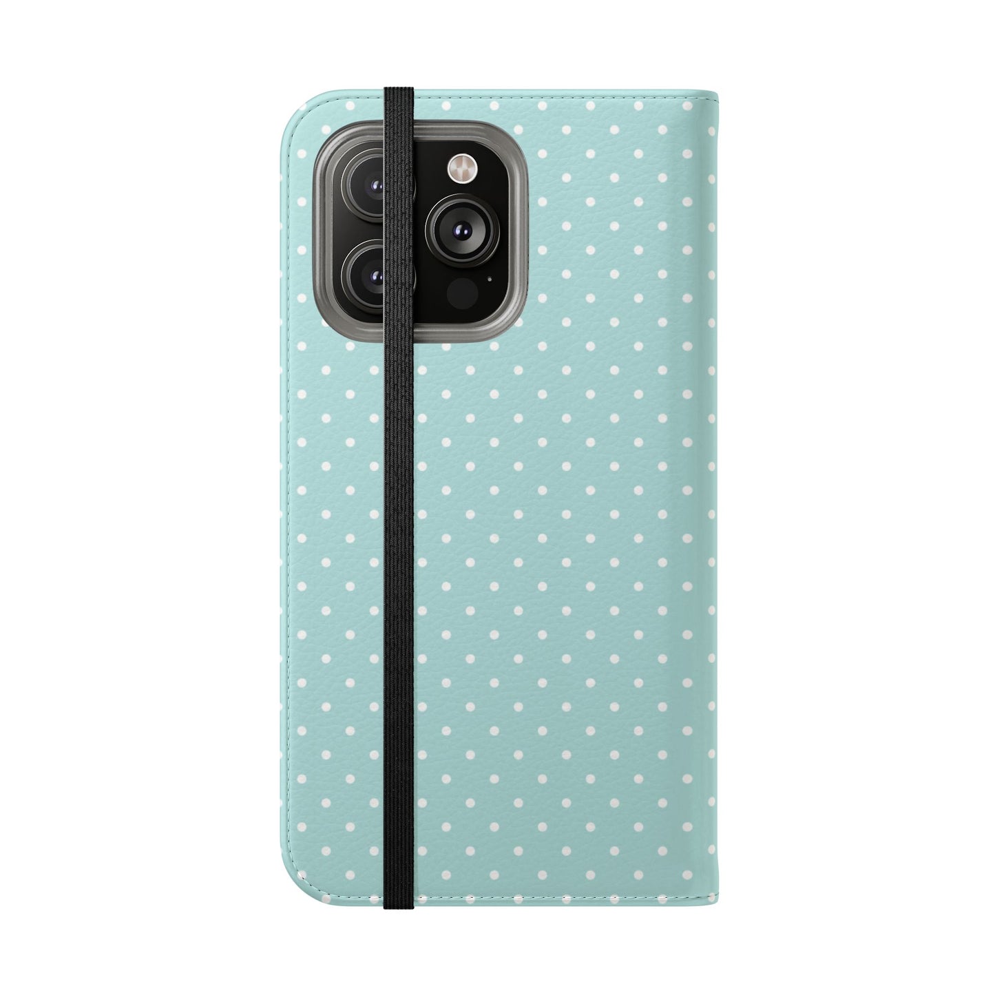 Polka Dot Flip Phone Case — Pastel Blue Polka Dot Wallet Cover