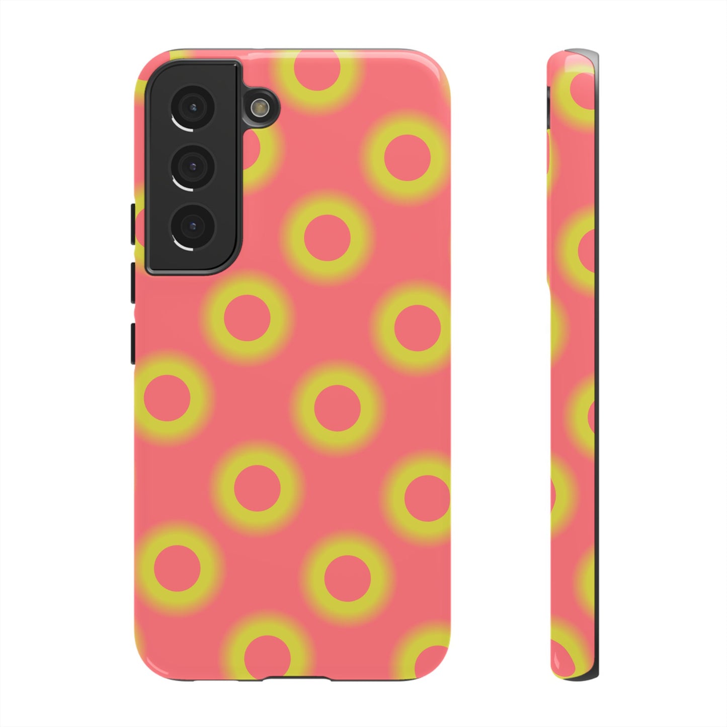 Neon Polka Dot Phone Case — Retro Pink & Lime Protective Cover