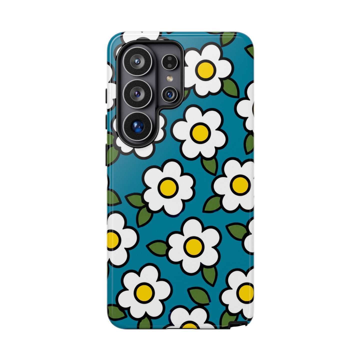 Blue Daisy Tough Phone Case — Floral Protective iPhone Cover