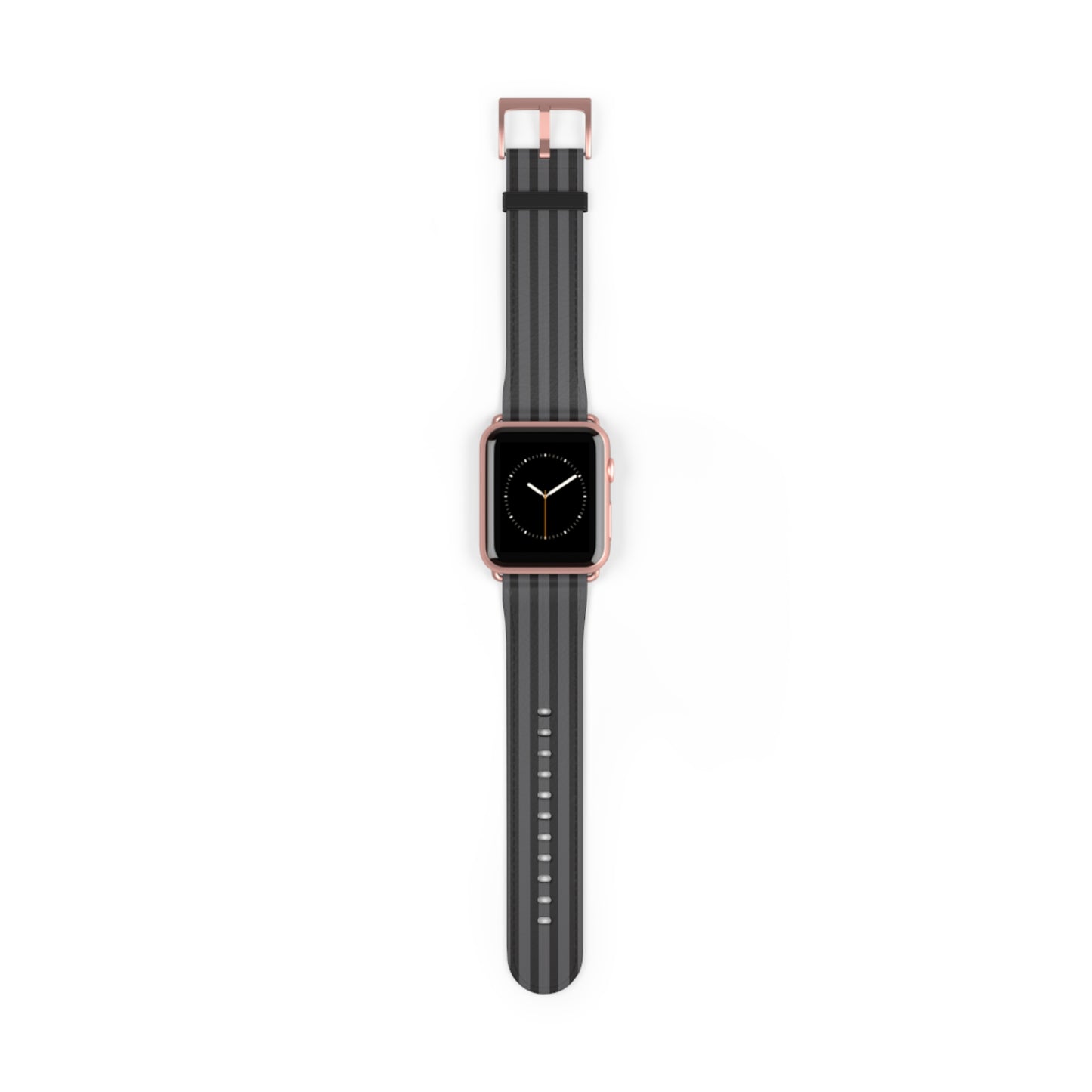 Striped Silicone Watch Band — Black Gray Sport Replacement Strap