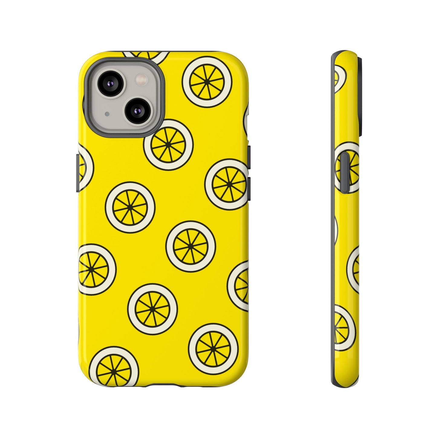 Yellow Lemon Pattern Tough Phone Case — Bright Citrus Protective Cover