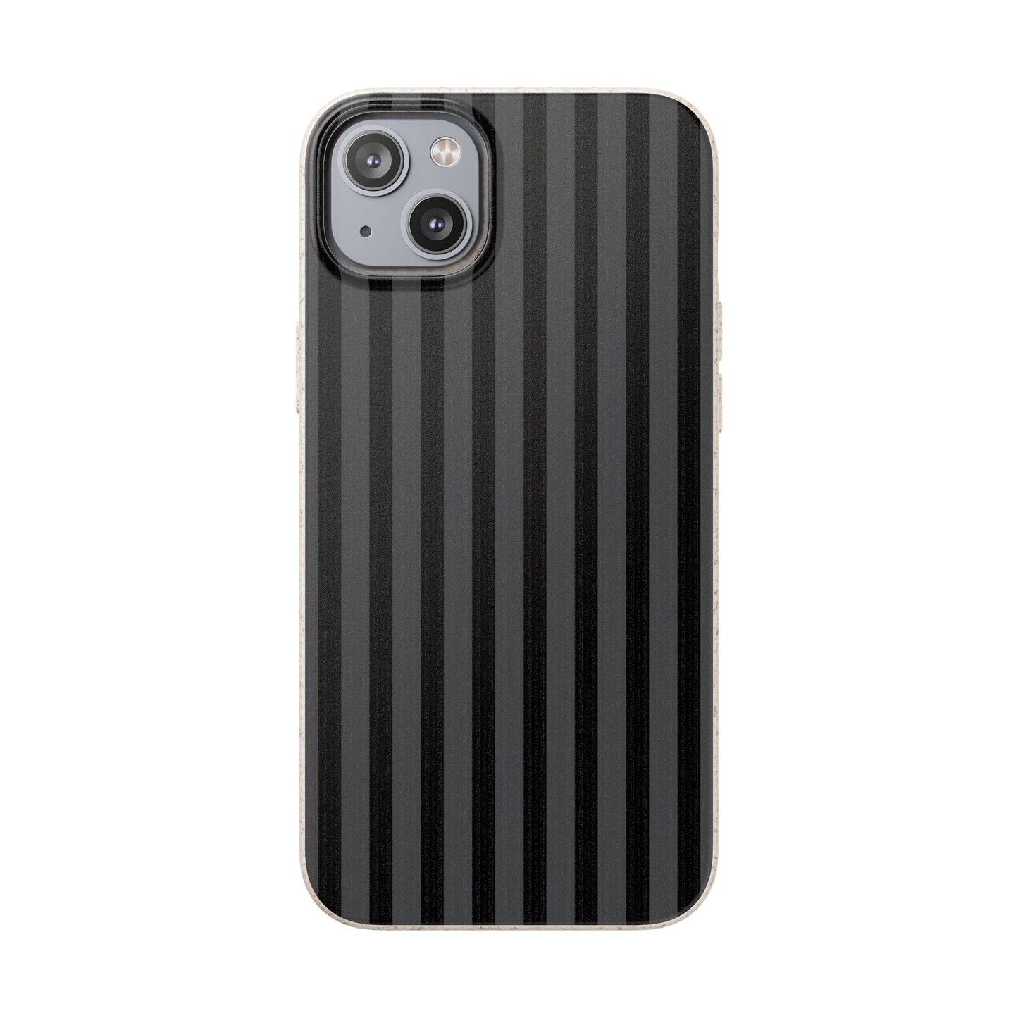 Biodegradable Black Vertical Stripe Phone Cover for Apple iPhone and Samsung Galaxy.