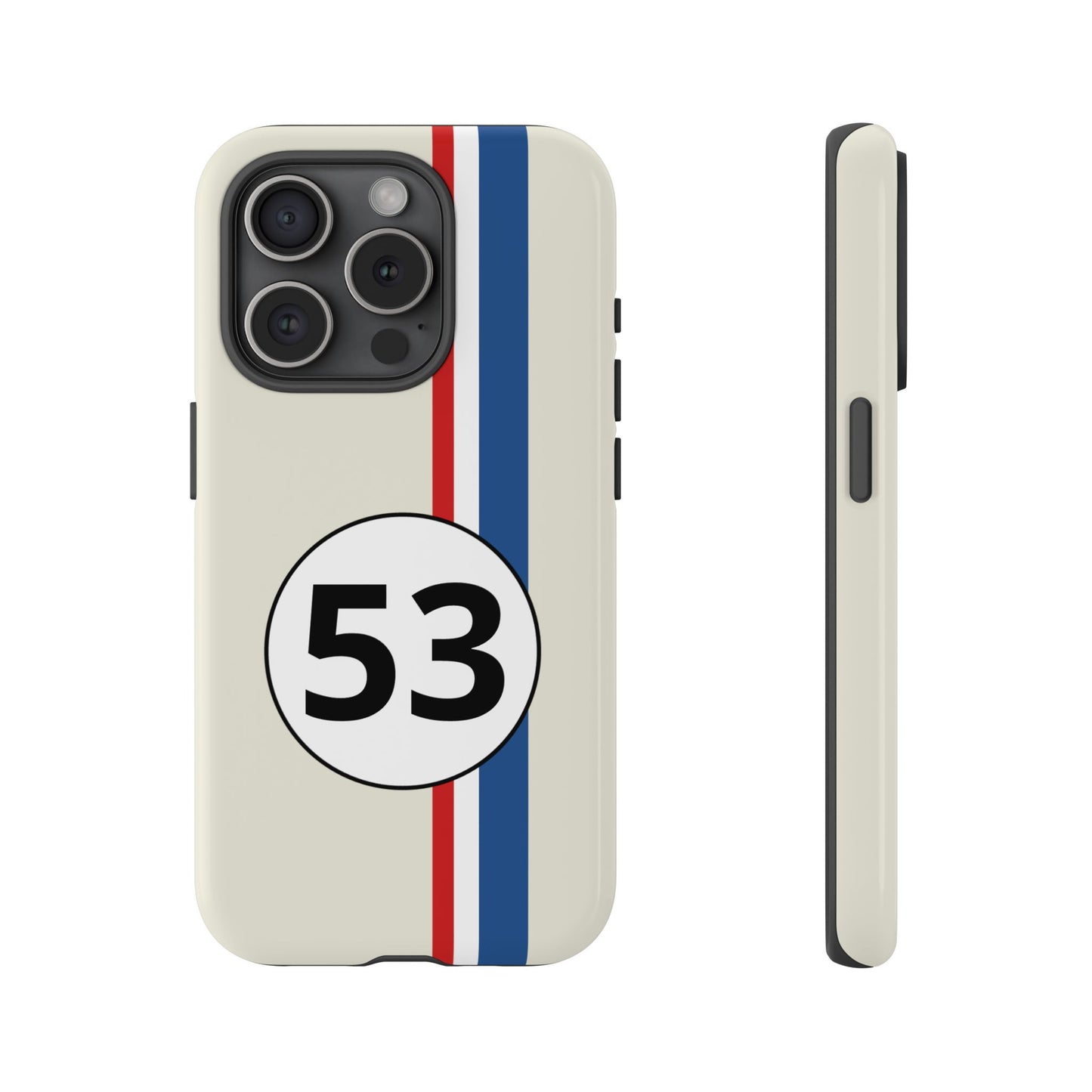 Racing Stripe Personalised Number Tough Phone Case for Apple iPhone, Samsung Galaxy and Google Pixel.
