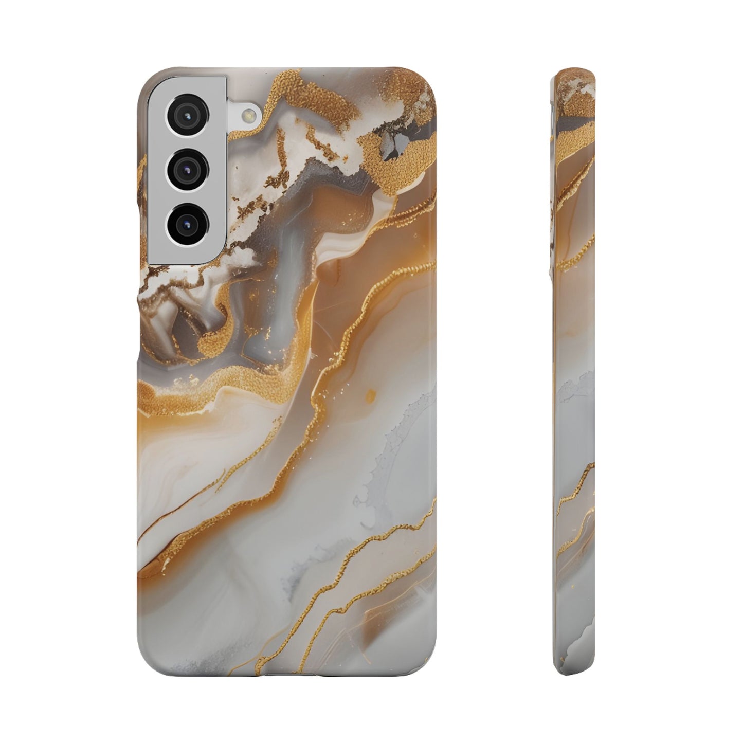 Gold Agate Phone Case – Marble Geode Snap Case