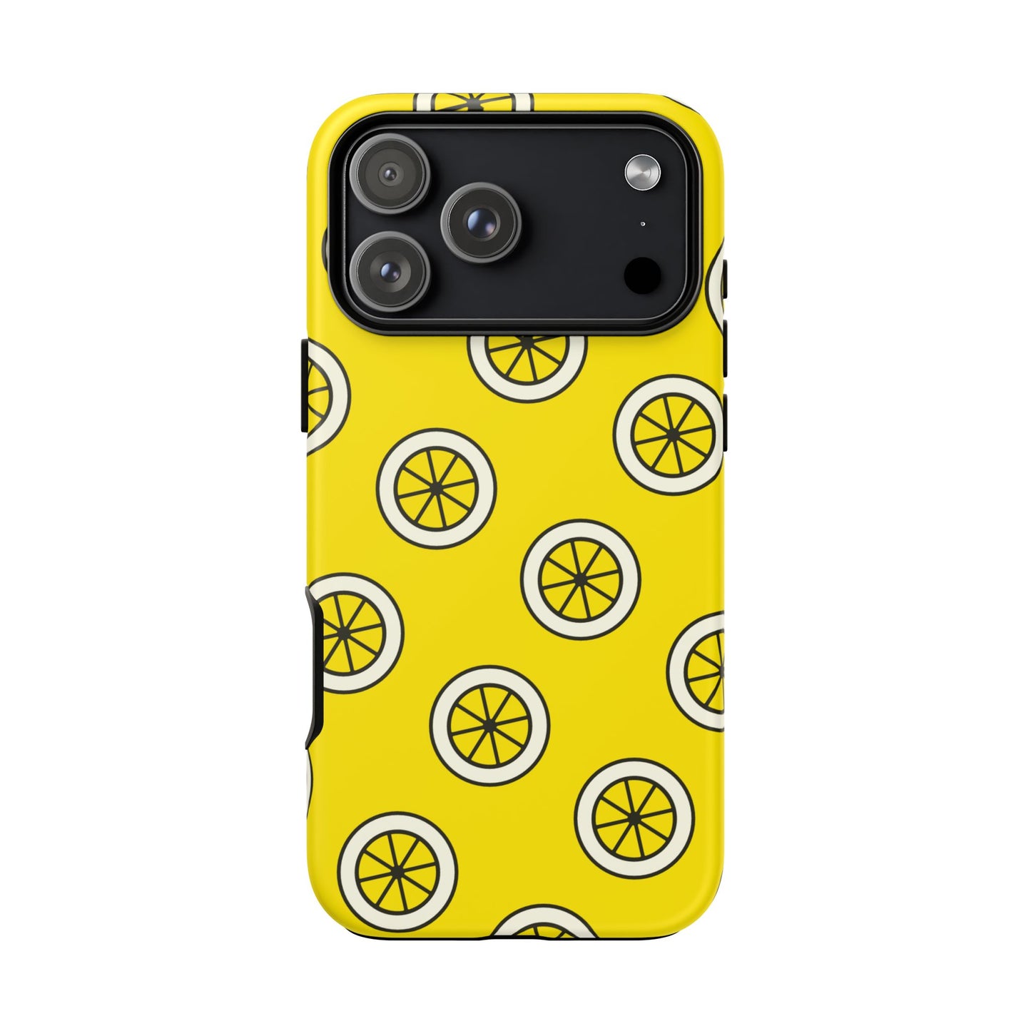 Yellow Lemon Pattern Tough Phone Case — Bright Citrus Protective Cover