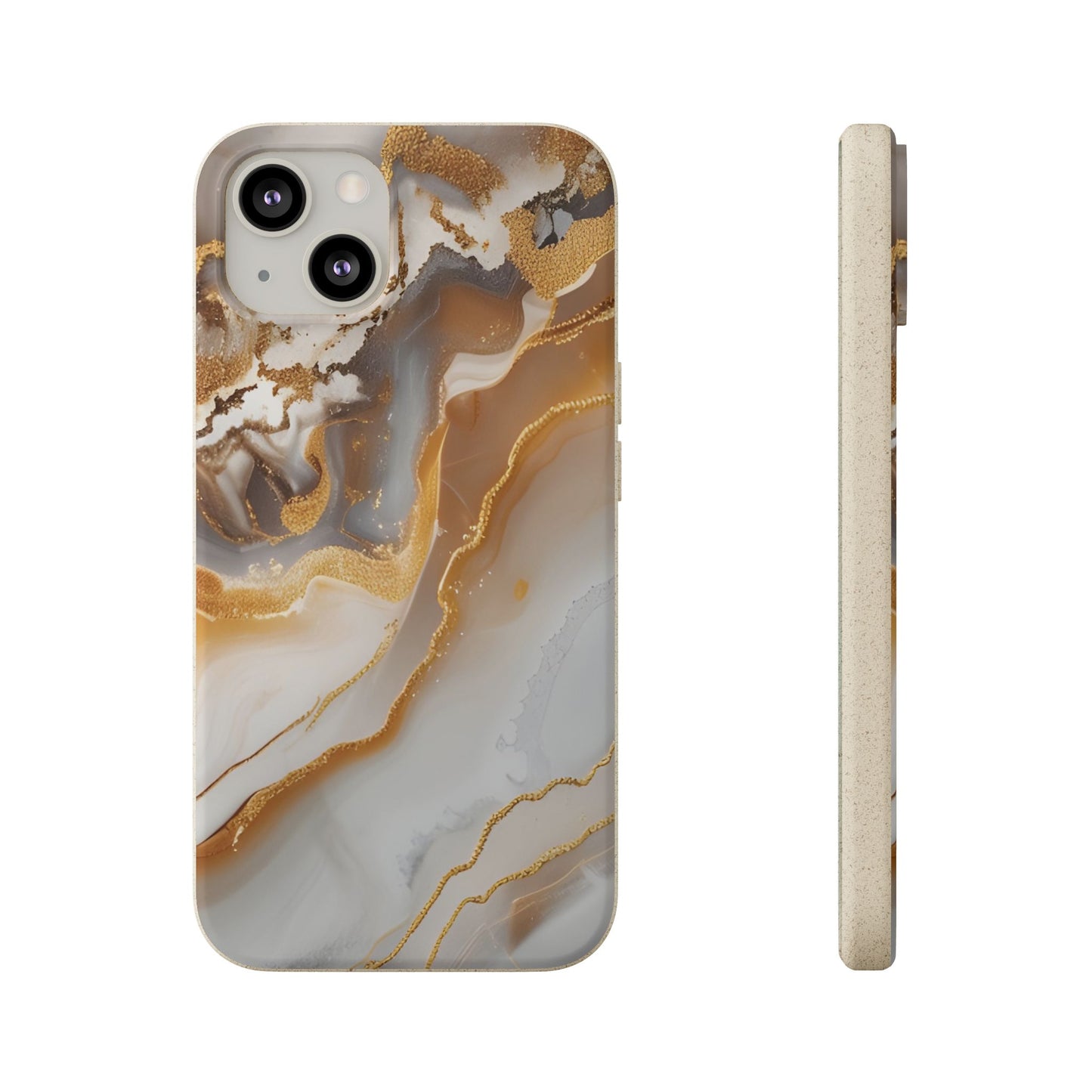 Biodegradable Marble Phone Case — Earth-Tone Agate, Eco-Friendly Phone Cover for Apple iPhone and Samsung Galaxy.