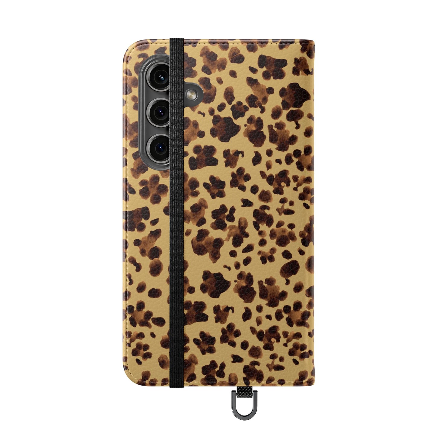 Leopard Print watercolour Flip Phone Case - Stylish Wallet Folio Cover with Card Slots