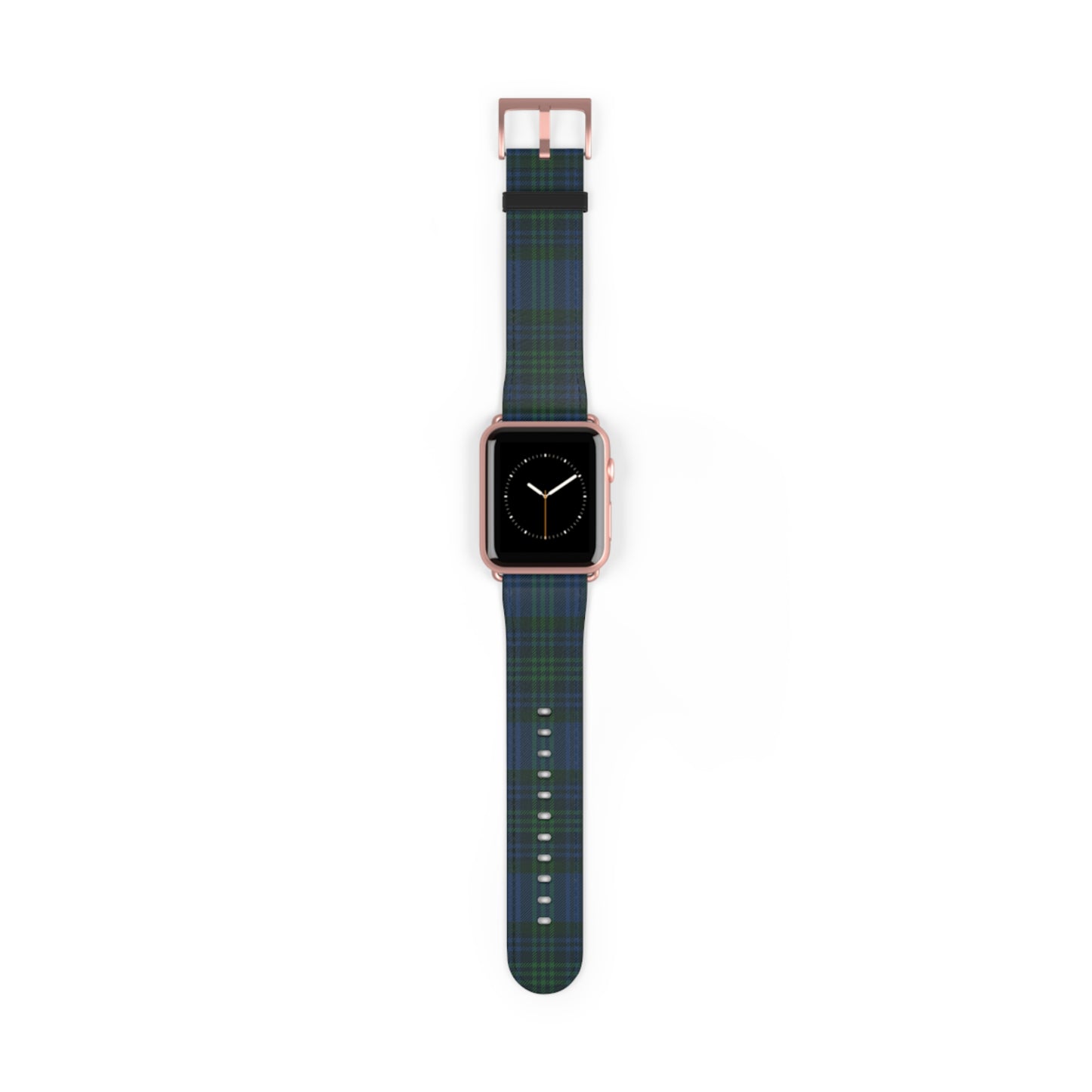 Tartan plaid watch band in classic green and black, Scottish tartan style, for Apple Watch, casual and formal wear