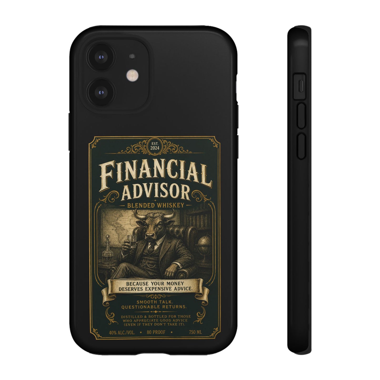 Financial Advisor Phone Case — Vintage Whiskey Label Design