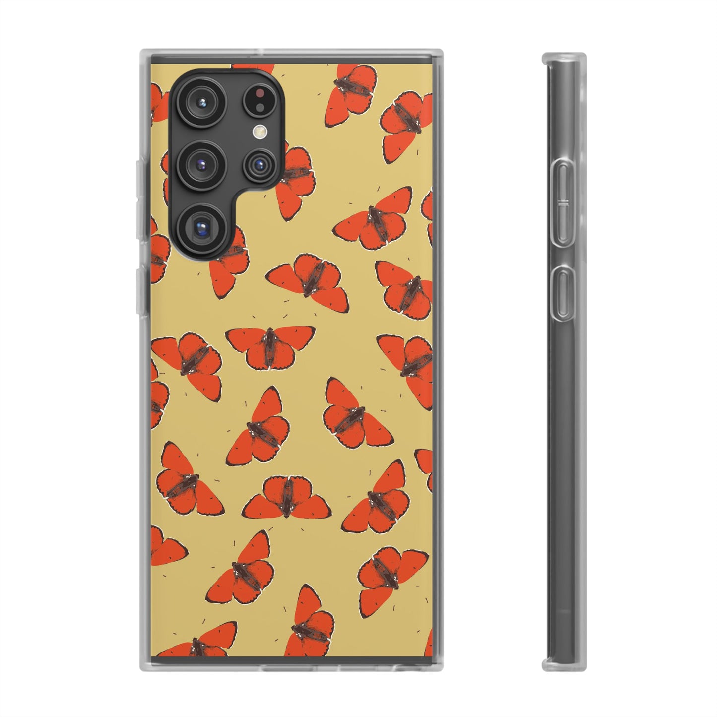 Butterfly Pattern Flexi Phone Case for Apple iPhone and Samsung Galaxy.