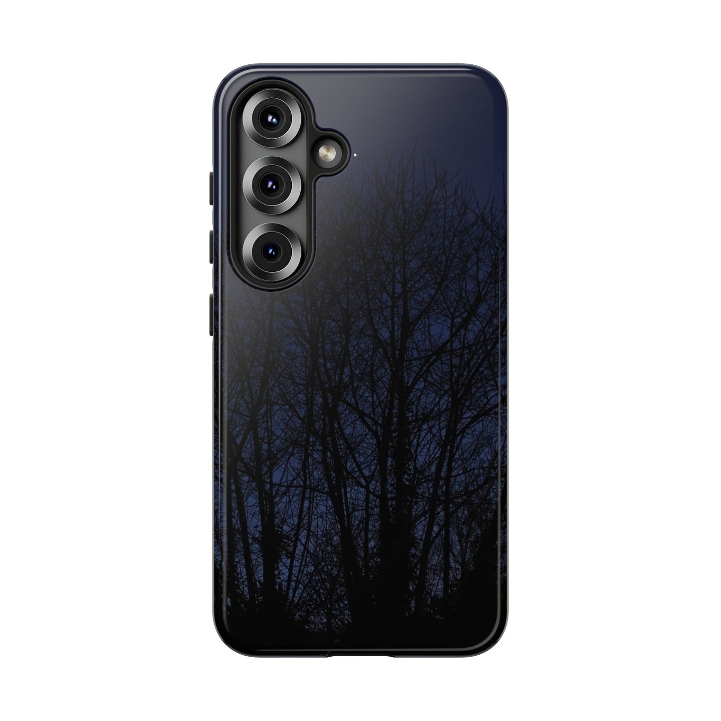 Night Forest Phone Case — Dark Tree Silhouette Protective Tough Case