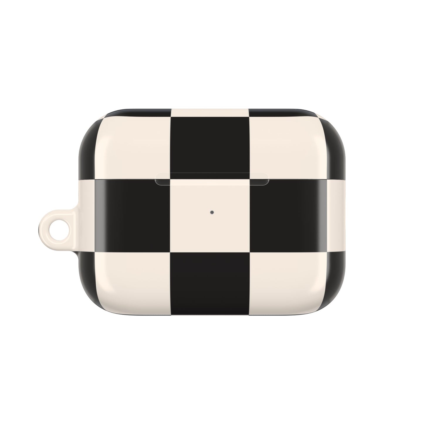 Ivory and Black Chequered AirPod Case — Protective Cover