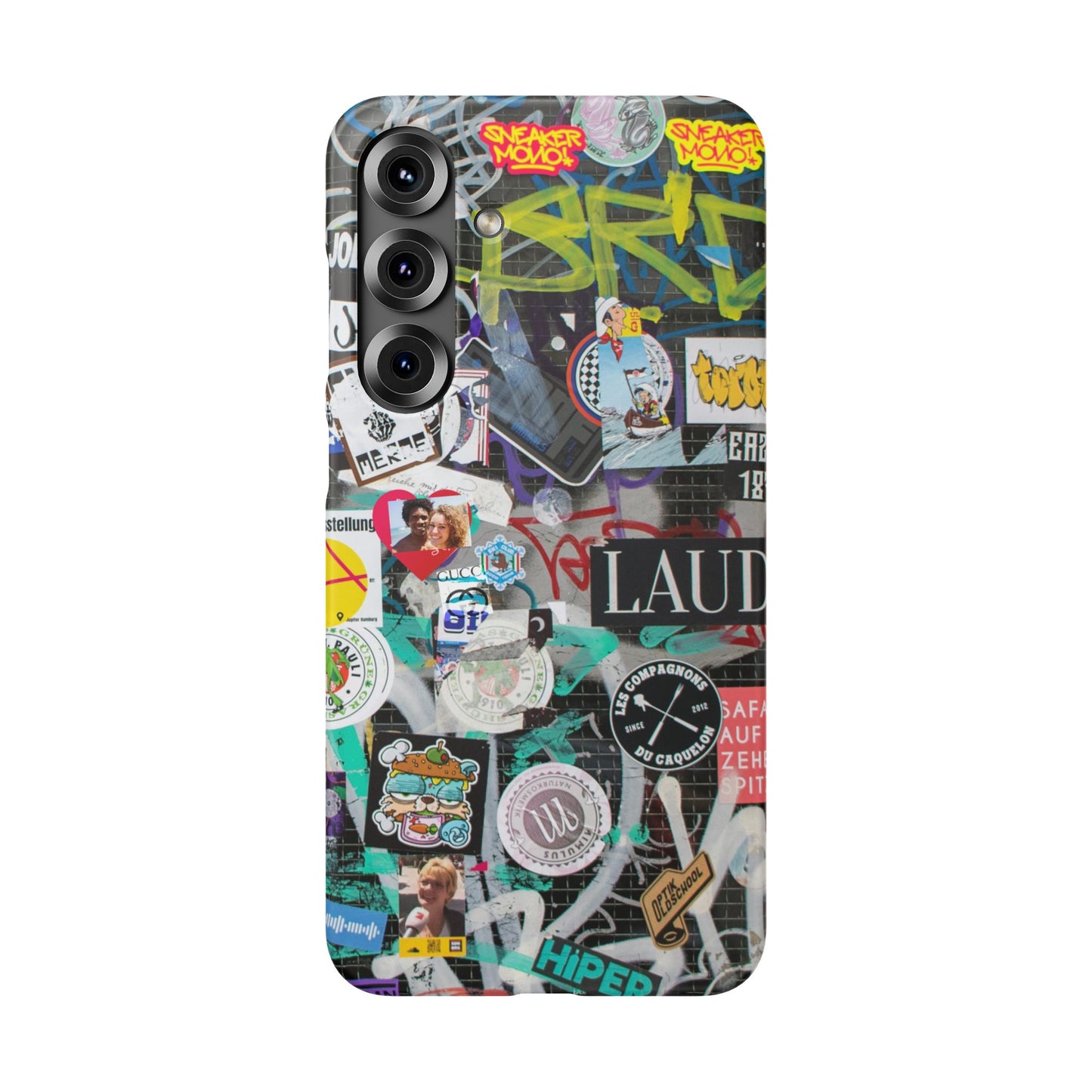Sticker Bomb Personalised Graffiti Slim Phone Case for Apple iPhone, Samsung Galaxy and Google Pixel.
