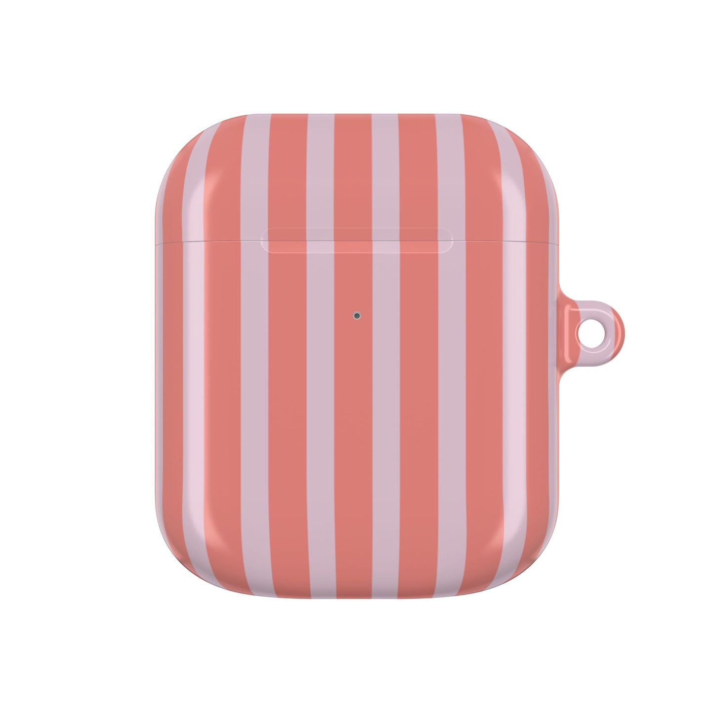 Striped Coral AirPod Case — Pink & Coral Protective Cover