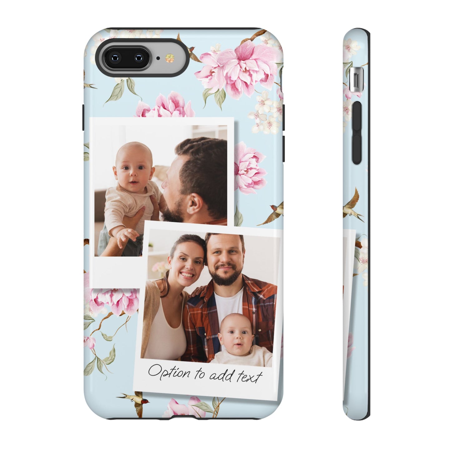 Two image Personalised Floral Photo Collage Tough Case — Personalised Family Phone Case