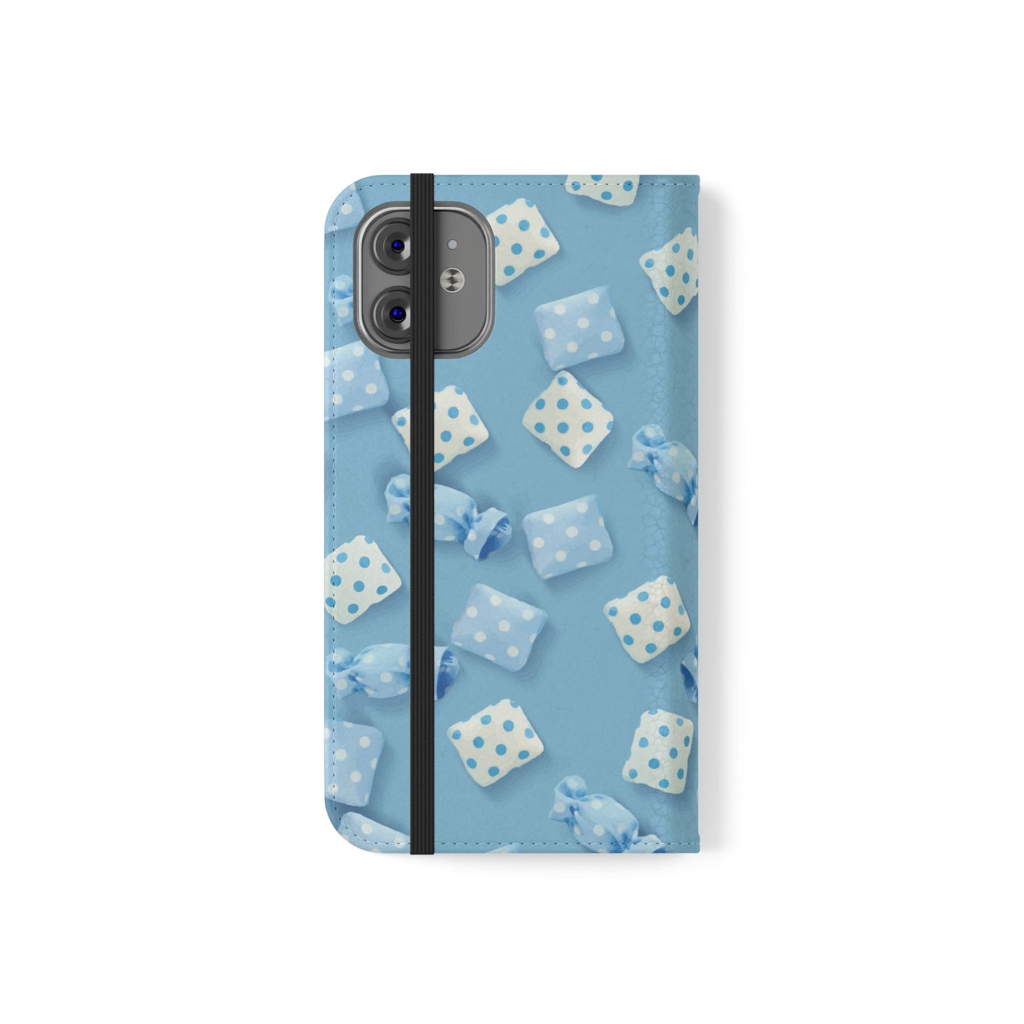 Pastel Blue Fabric Candy Flip Phone Case — Candy Wallet Cover