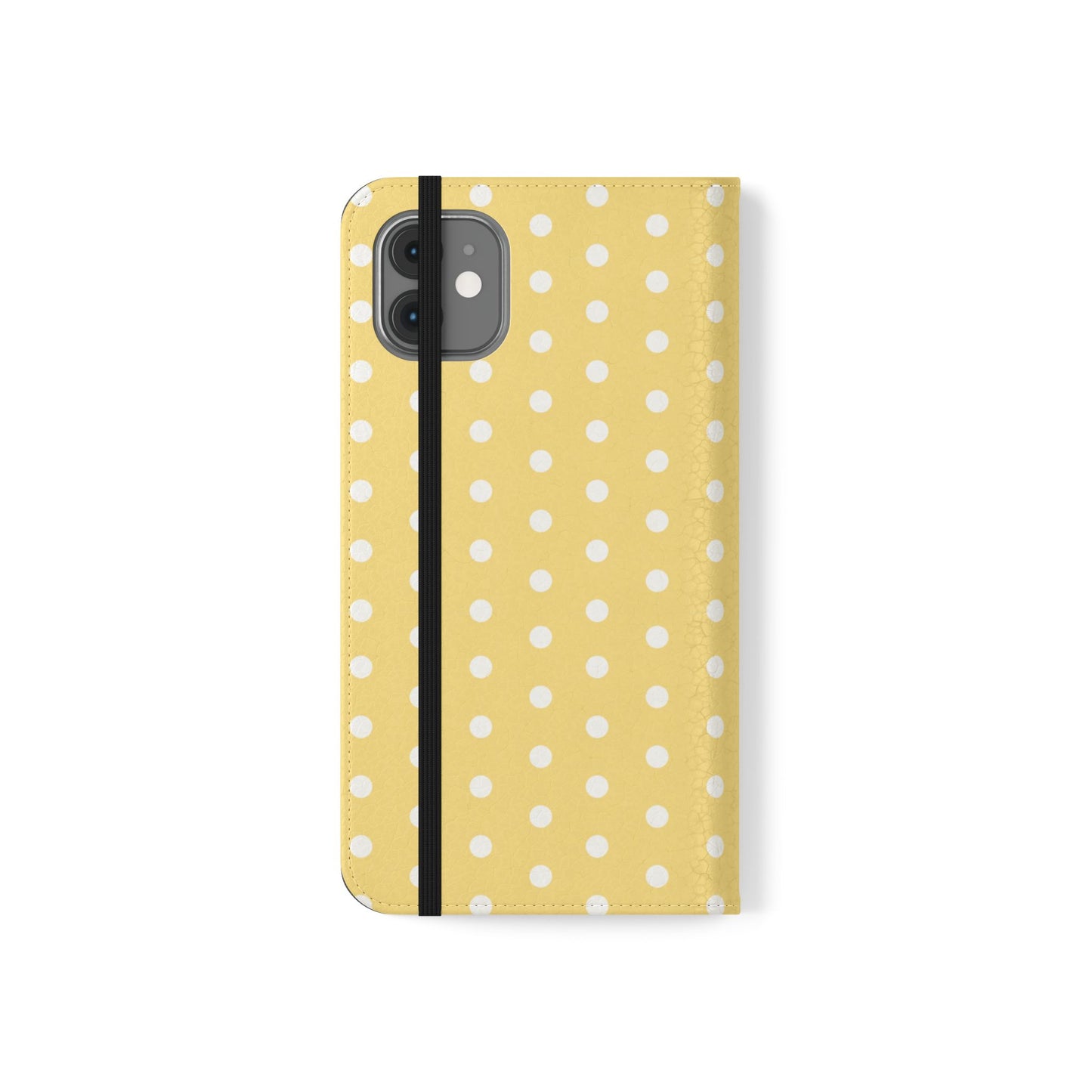 Polka Dot Flip Phone Case — Yellow Polka Dot Wallet Cover