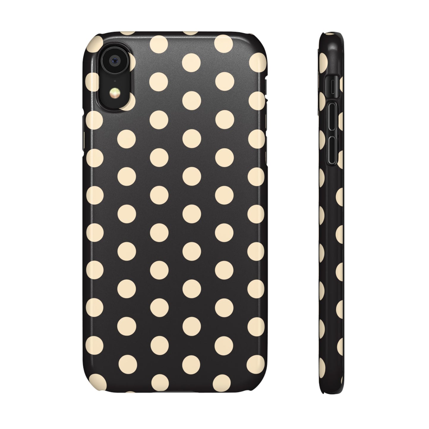 Polka Dot Snap Phone Case — Classic Black & Cream Retro Dots