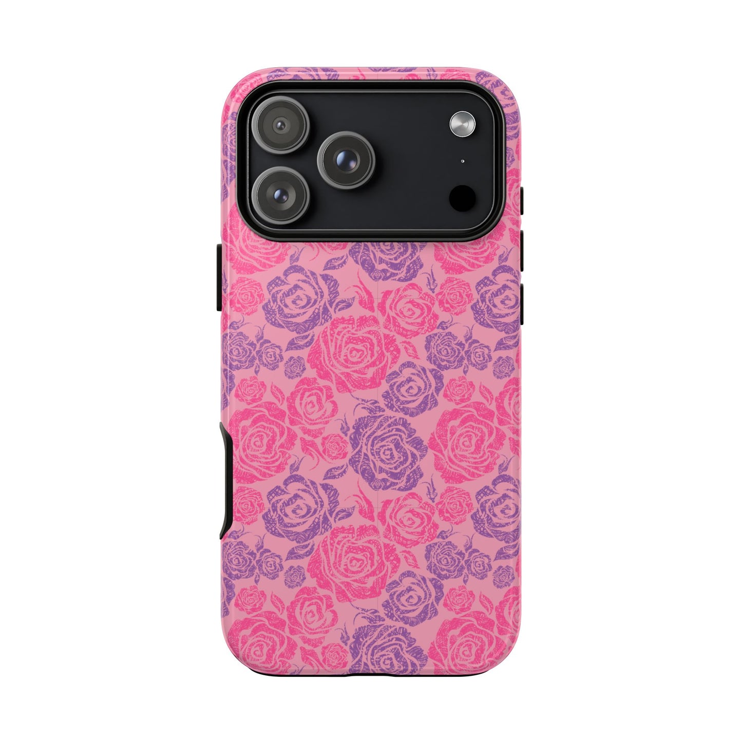 Pink & Lavender Rose Pattern Tough Phone Case