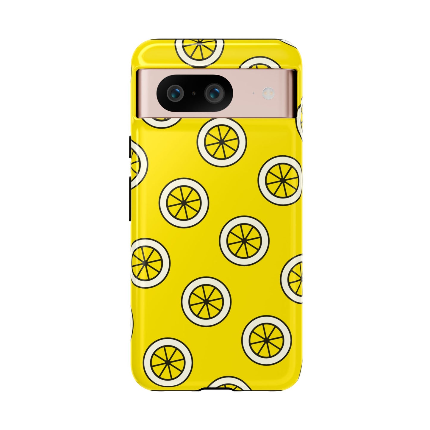 Yellow Lemon Pattern Tough Phone Case — Bright Citrus Protective Cover