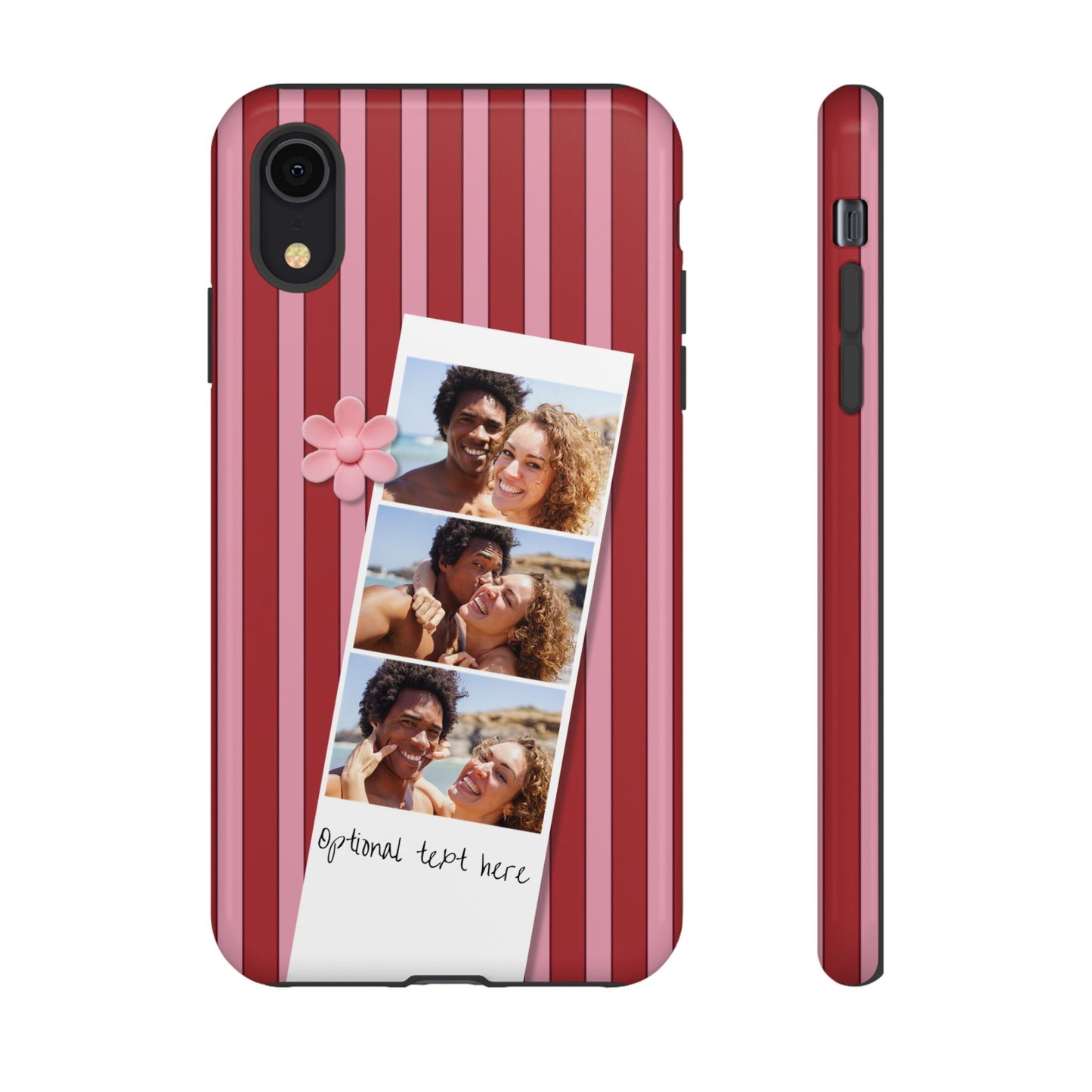 Customisable Three Photo Personalised Collage Tough Phone Case for Apple iPhone, Samsung Galaxy and Google Pixel.