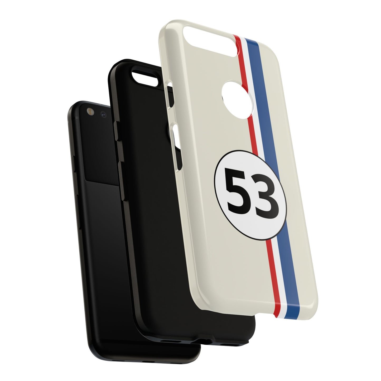Racing Stripe Personalised Number Tough Phone Case for Apple iPhone, Samsung Galaxy and Google Pixel.