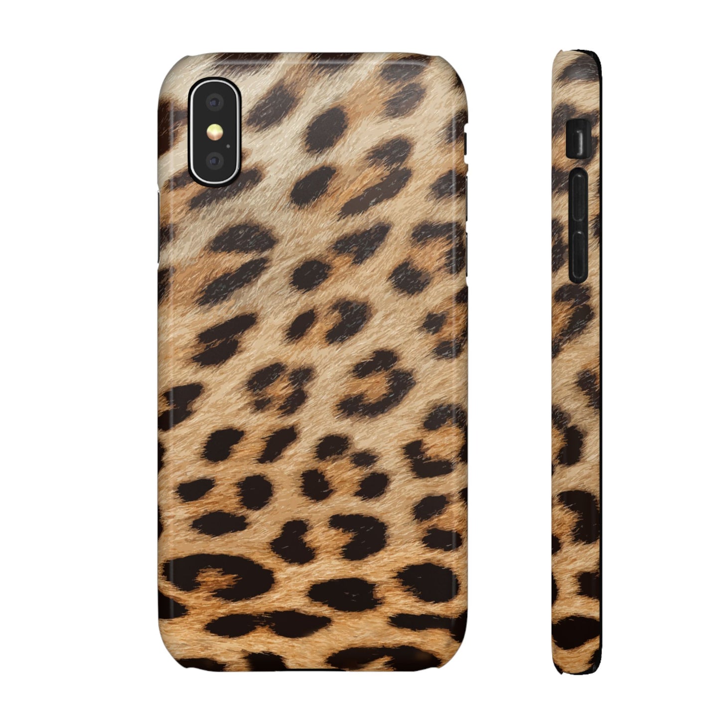 Leopard Print Slim Phone Case for Apple iPhone, Samsung Galaxy and Google Pixel.
