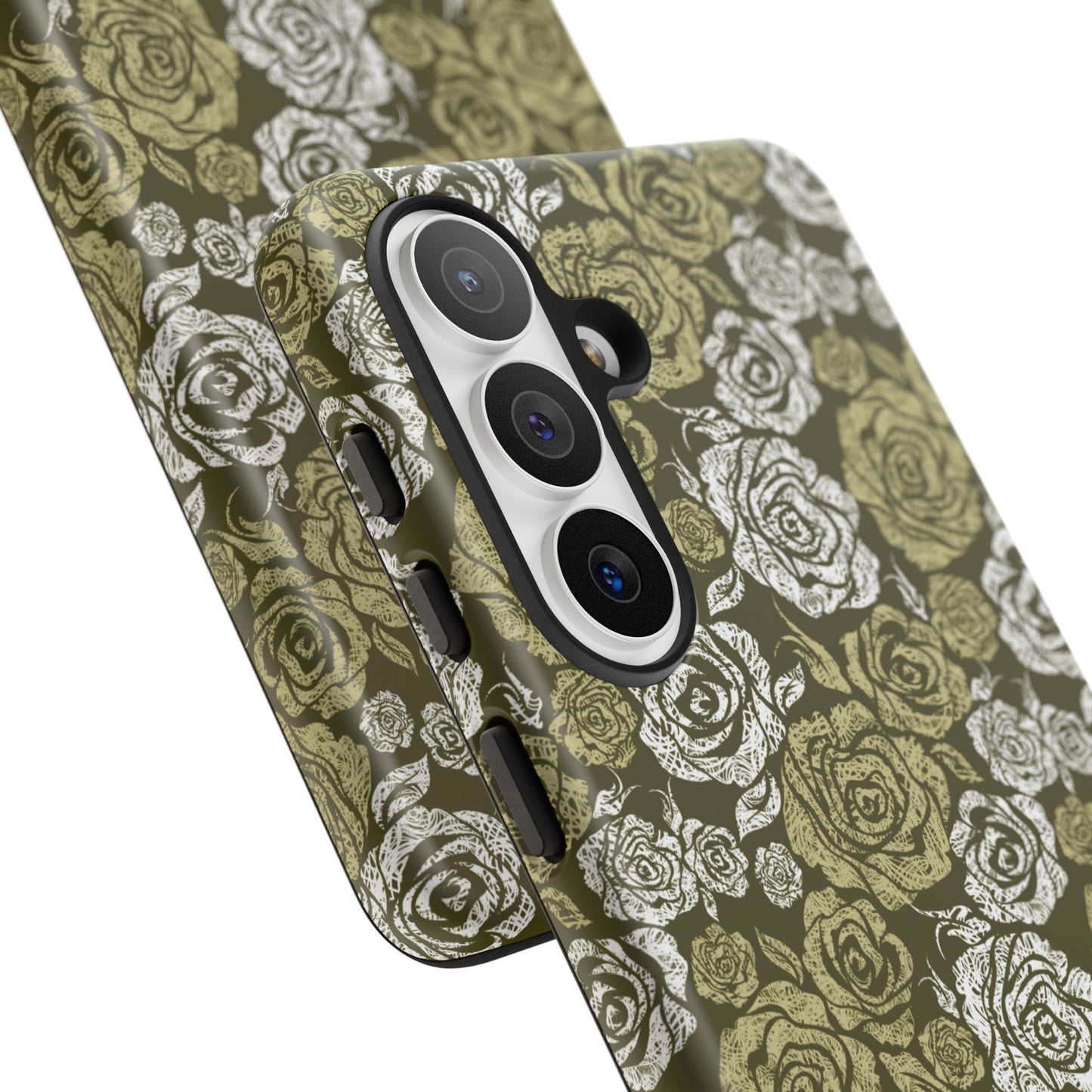 Floral Olive Rose Pattern Tough Phone Case