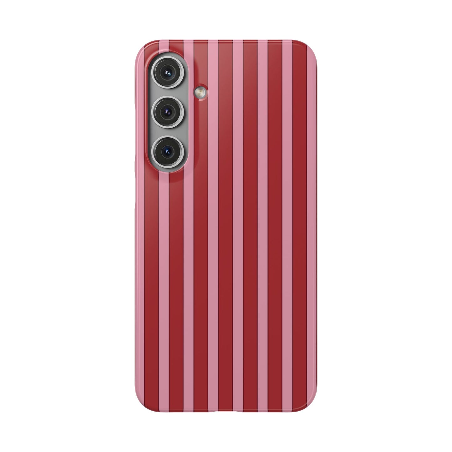 Striped Red Snap Phone Case — Slim Phone Cover for Apple iPhone and Samsung Galaxy.