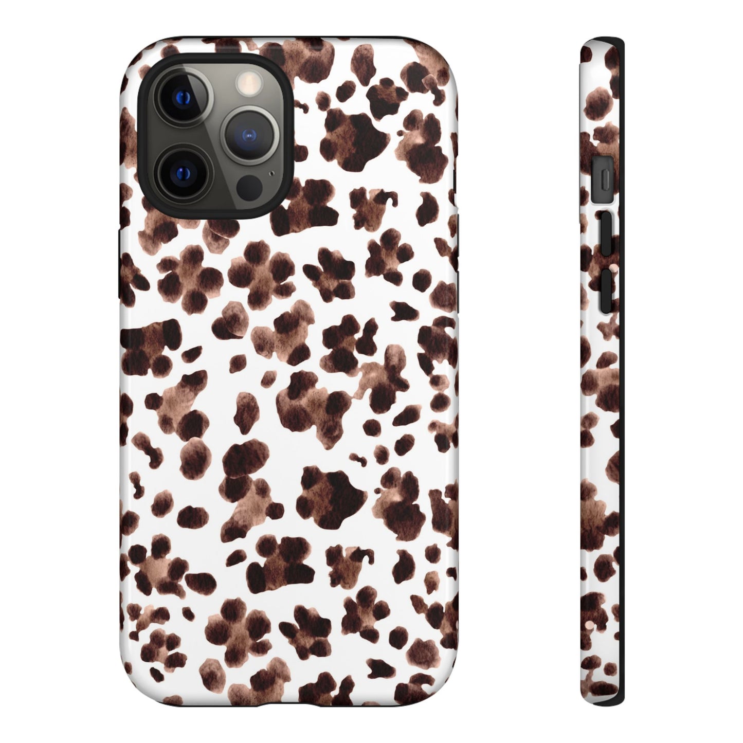 Brown Cowhide Print Phone Case — Tough Protective iPhone Cover