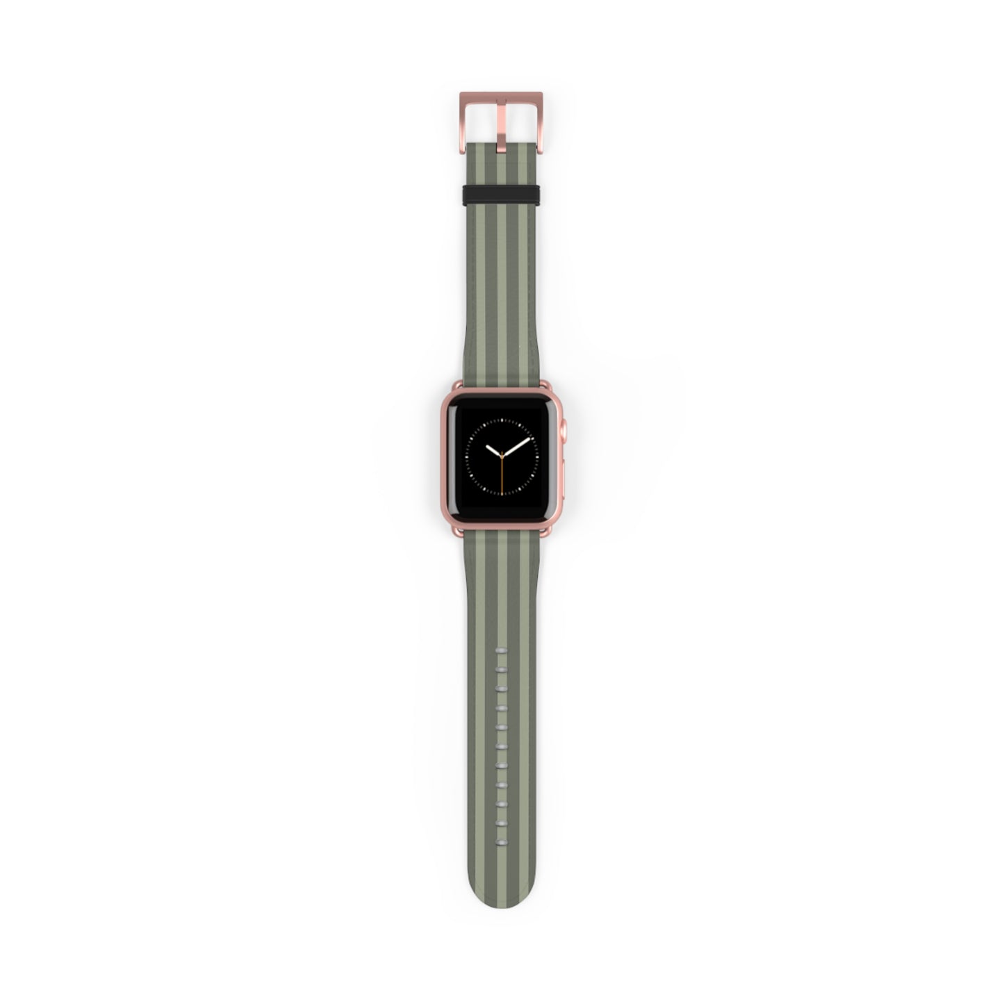 Striped Olive Green Watch Band — Durable Silicone Apple Watch Strap
