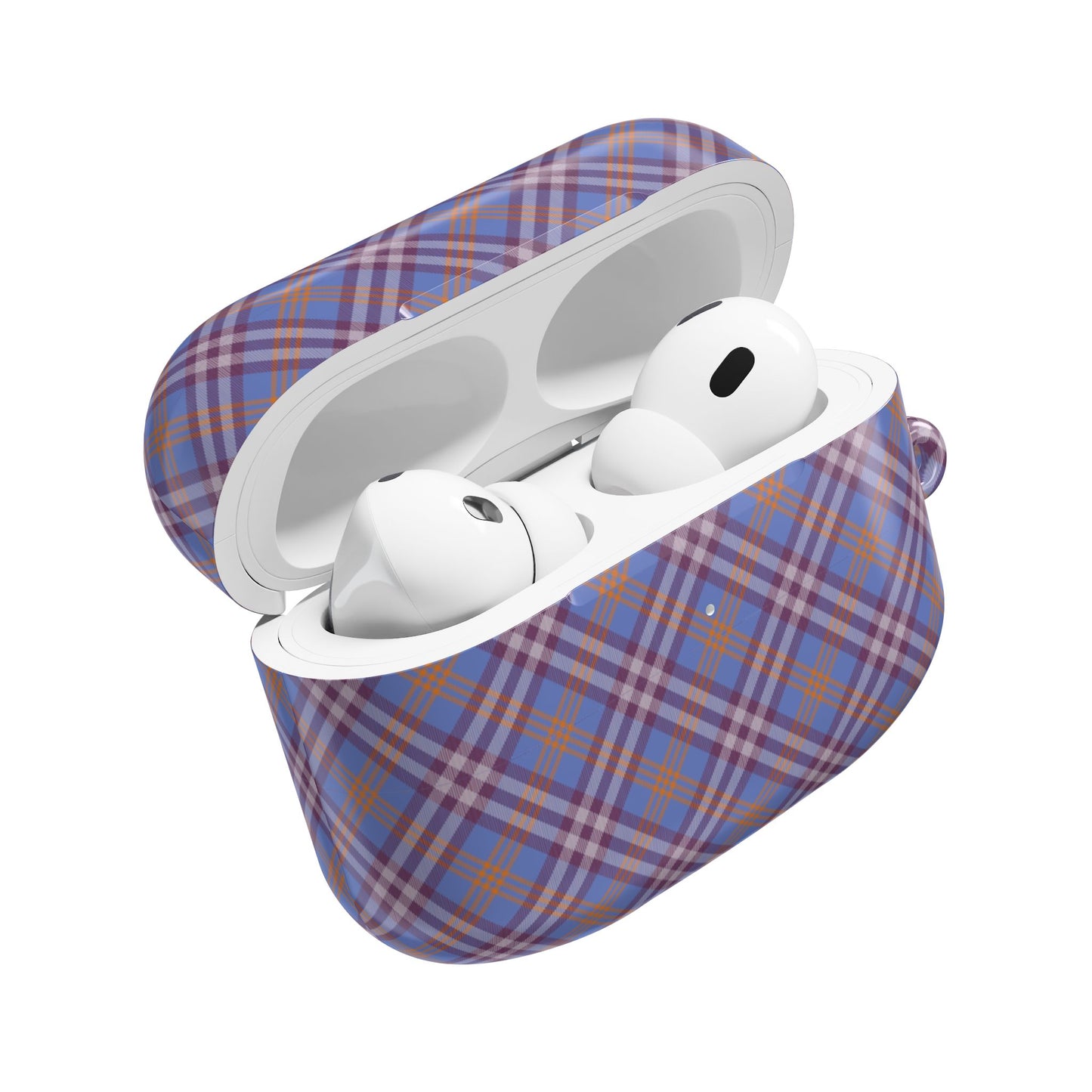 Orange and Violet Tartan AirPod Case — Classic Orange and Violet Plaid Protective Cover