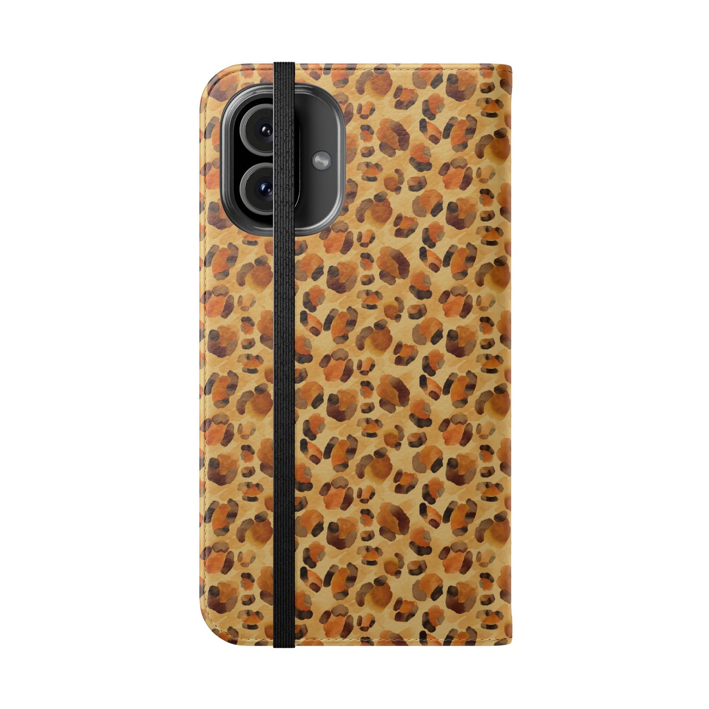 Leopard Print Flip Phone Case — Cardholder Wallet Folio