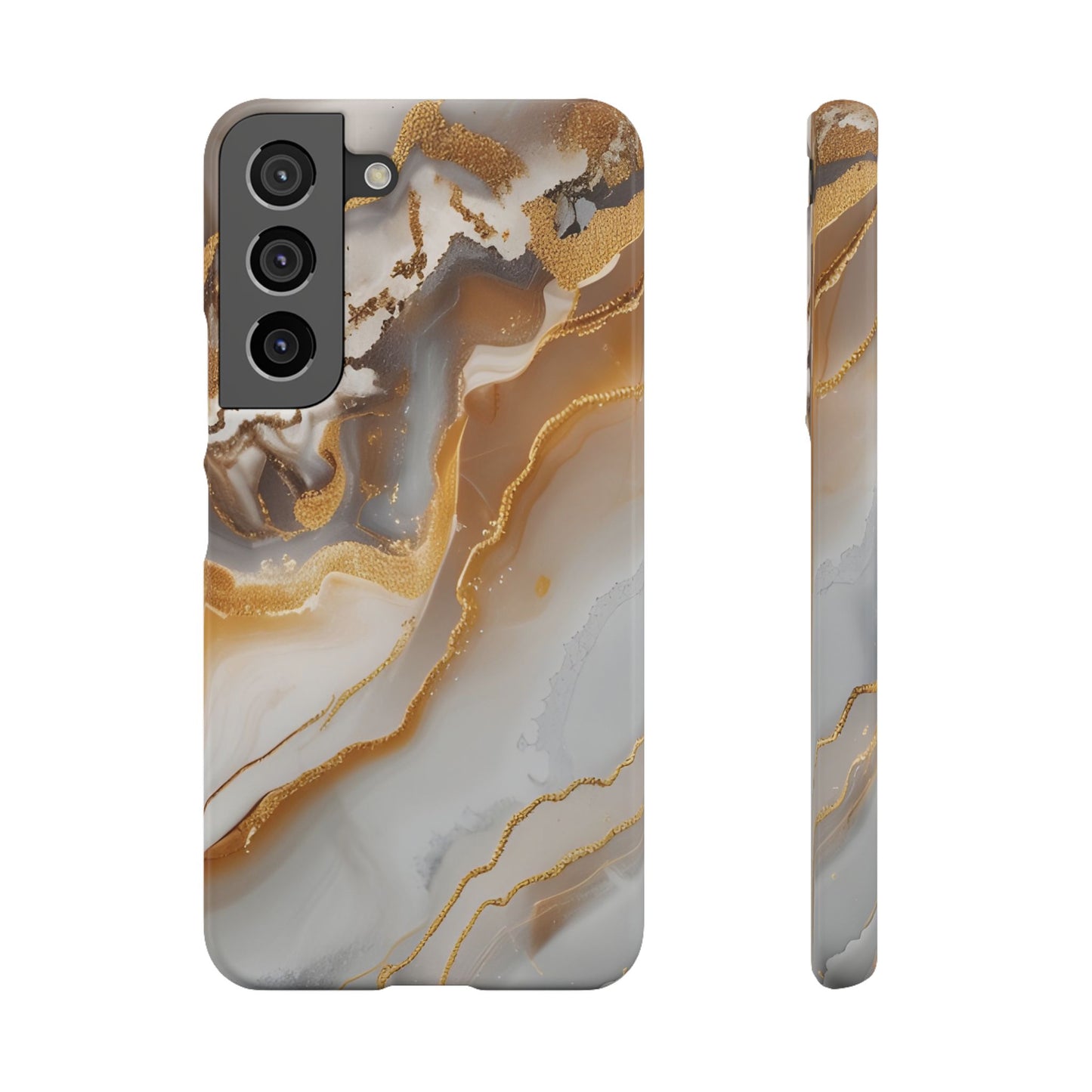 Gold Agate Phone Case – Marble Geode Snap Case