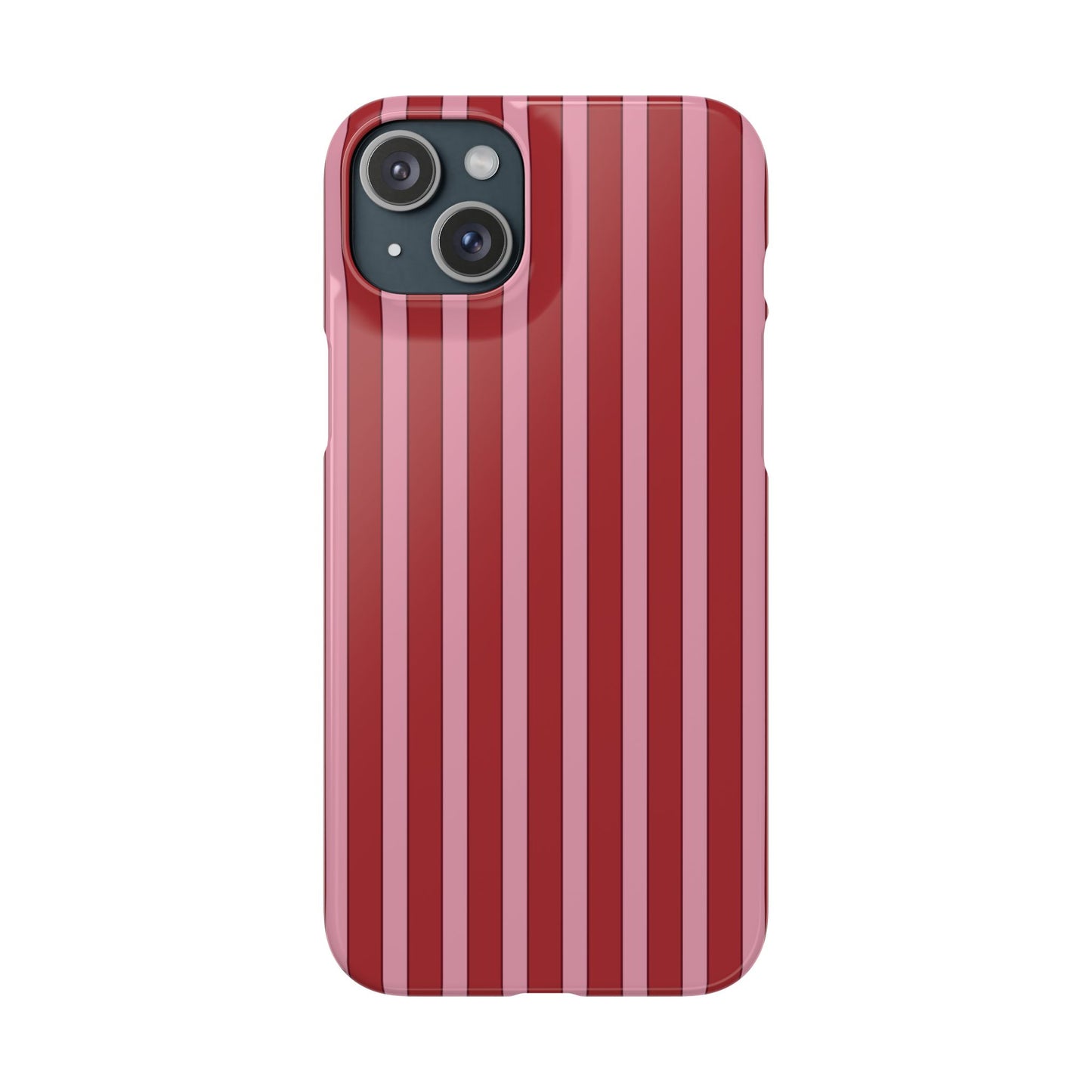 Striped Red Snap Phone Case — Slim Phone Cover for Apple iPhone and Samsung Galaxy.