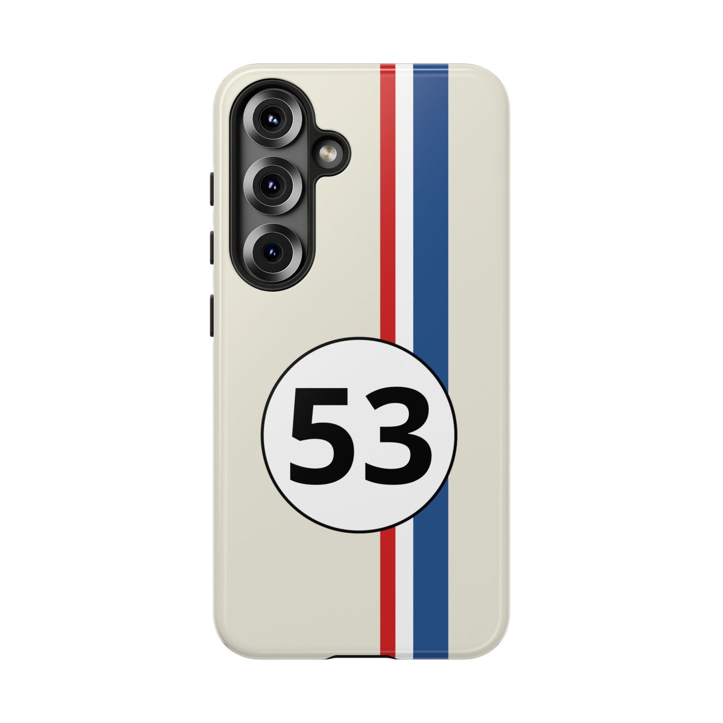 Racing Stripe Personalised Number Tough Phone Case for Apple iPhone, Samsung Galaxy and Google Pixel.