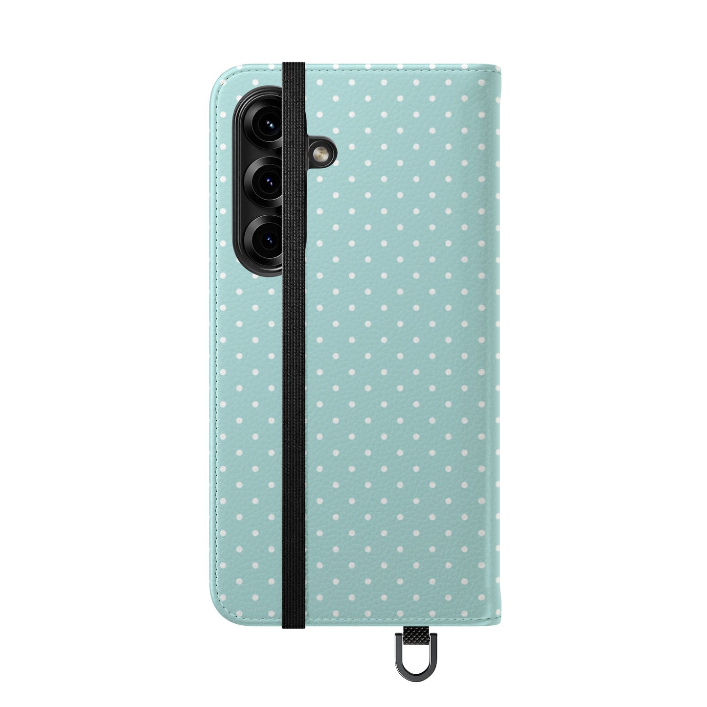 Polka Dot Flip Phone Case — Pastel Blue Polka Dot Wallet Cover