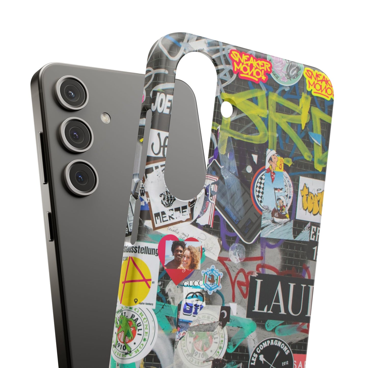 Sticker Bomb Personalised Graffiti Slim Phone Case for Apple iPhone, Samsung Galaxy and Google Pixel.