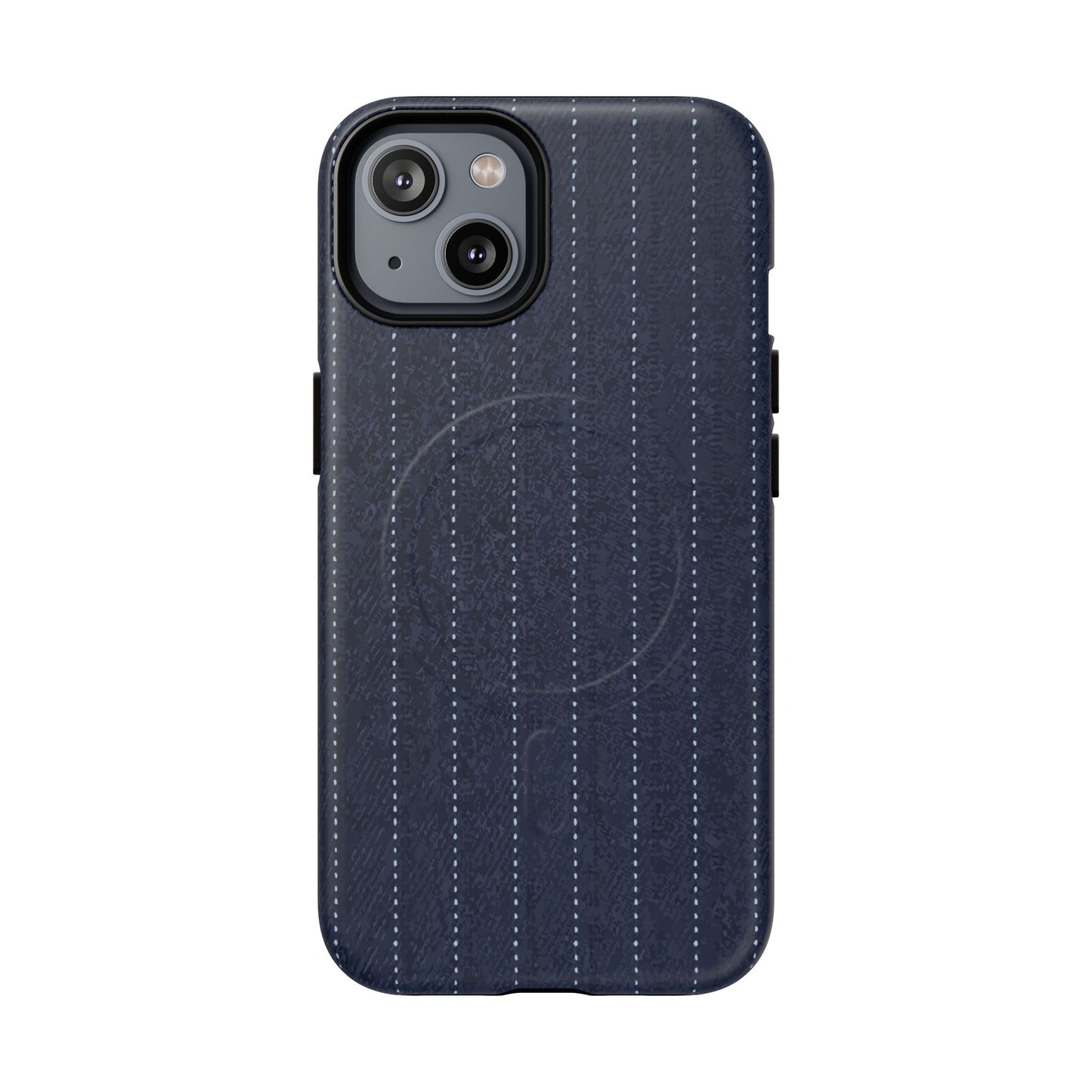 MagSafe Tough Phone Case — Navy Pinstripe Magnetic Protective Cover