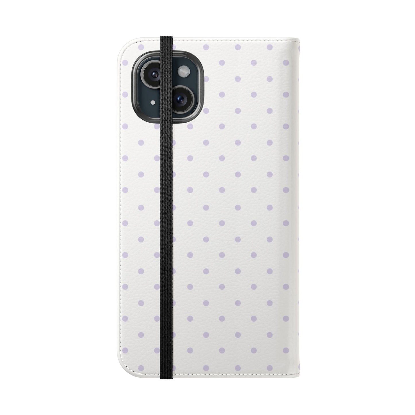 Polka Dot Flip Phone Case — White and Violet Polka Dot Wallet Cover