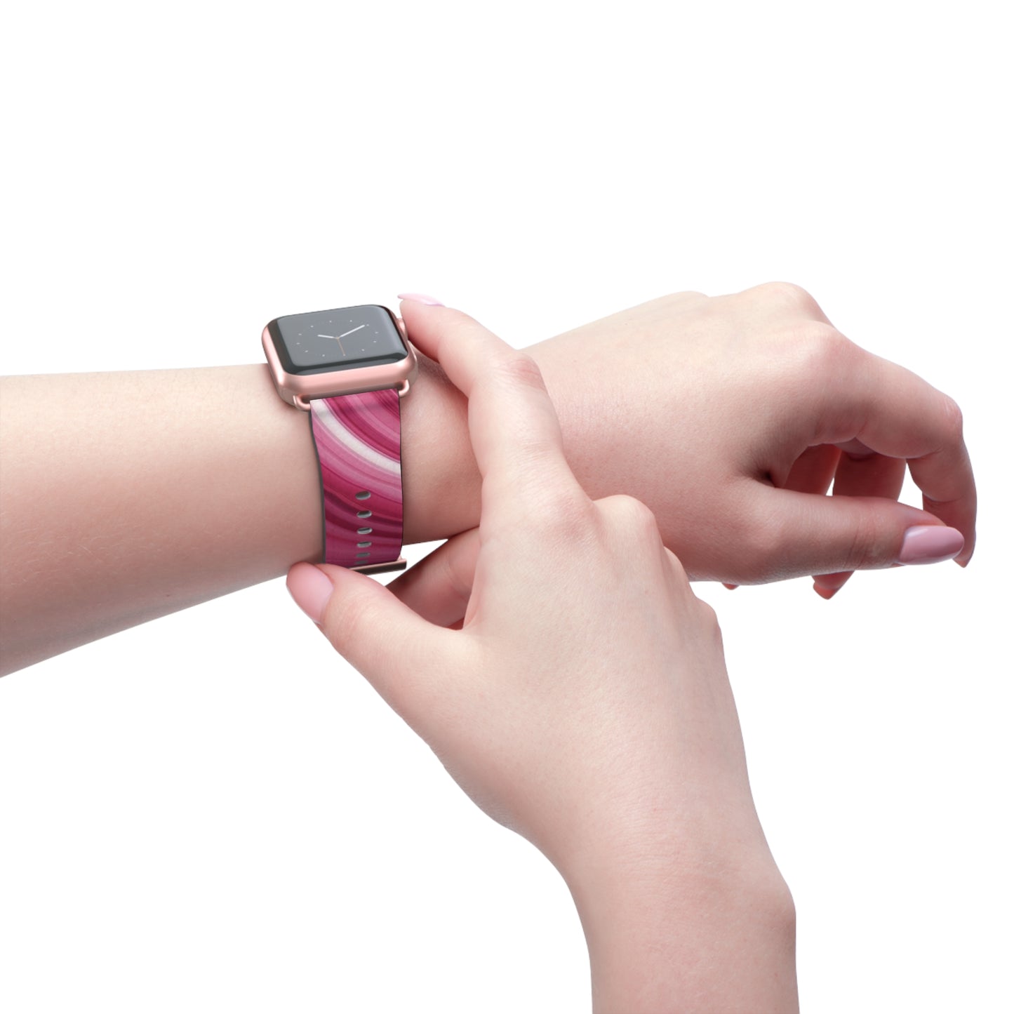 Pink Swirl Silicone Watch Band — Marble Gradient Apple Watch Strap