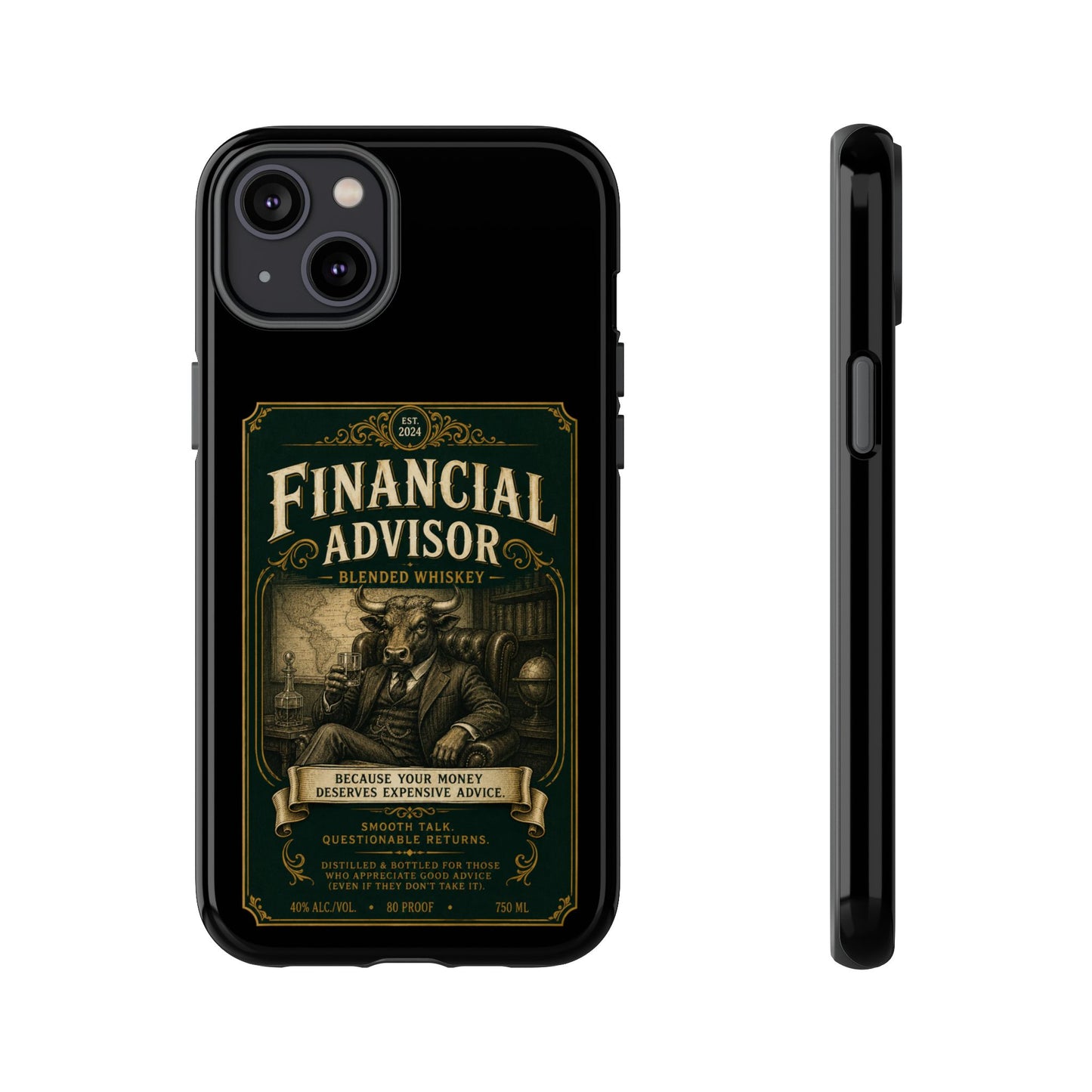 Financial Advisor Phone Case — Vintage Whiskey Label Design